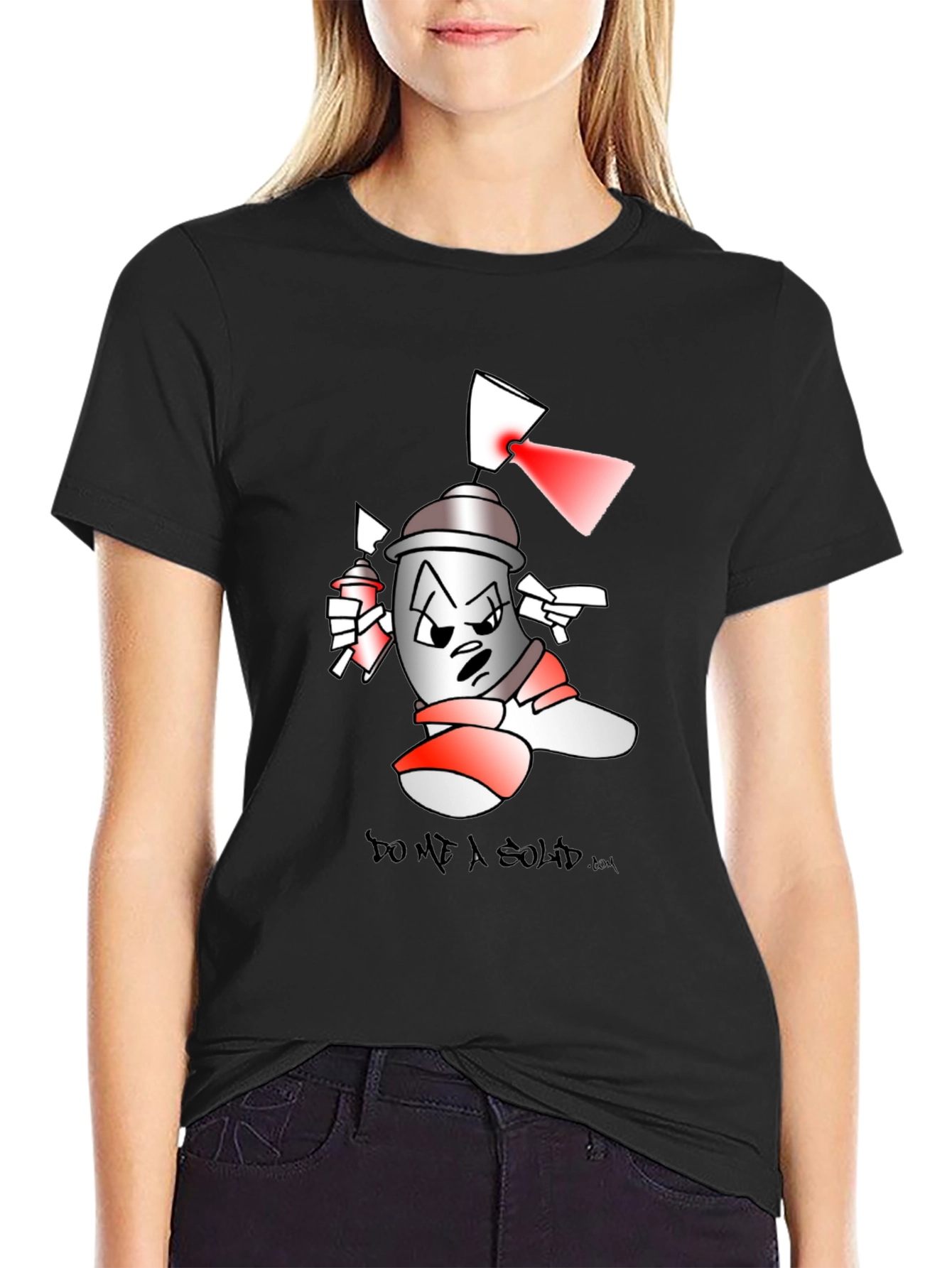 Black Spray Can Cartoon T-Shirt view 2
