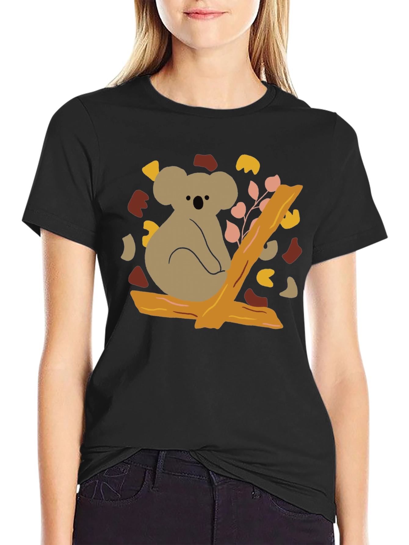 Black Koala Bear Graphic Tee - Casual Comfort view 2