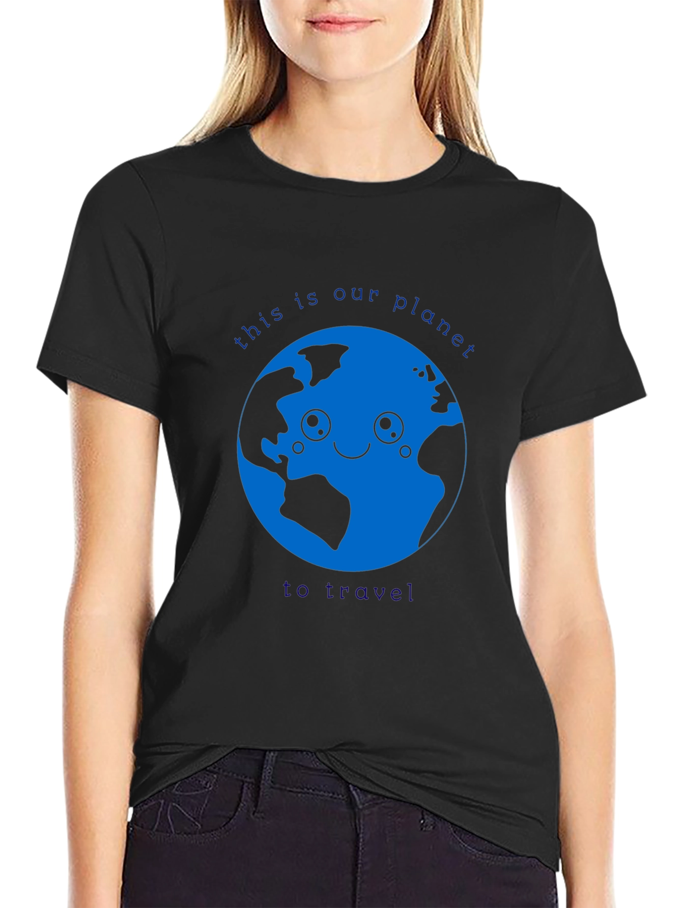 Black Earth Day T-Shirt - This is Our Planet to Travel view 2