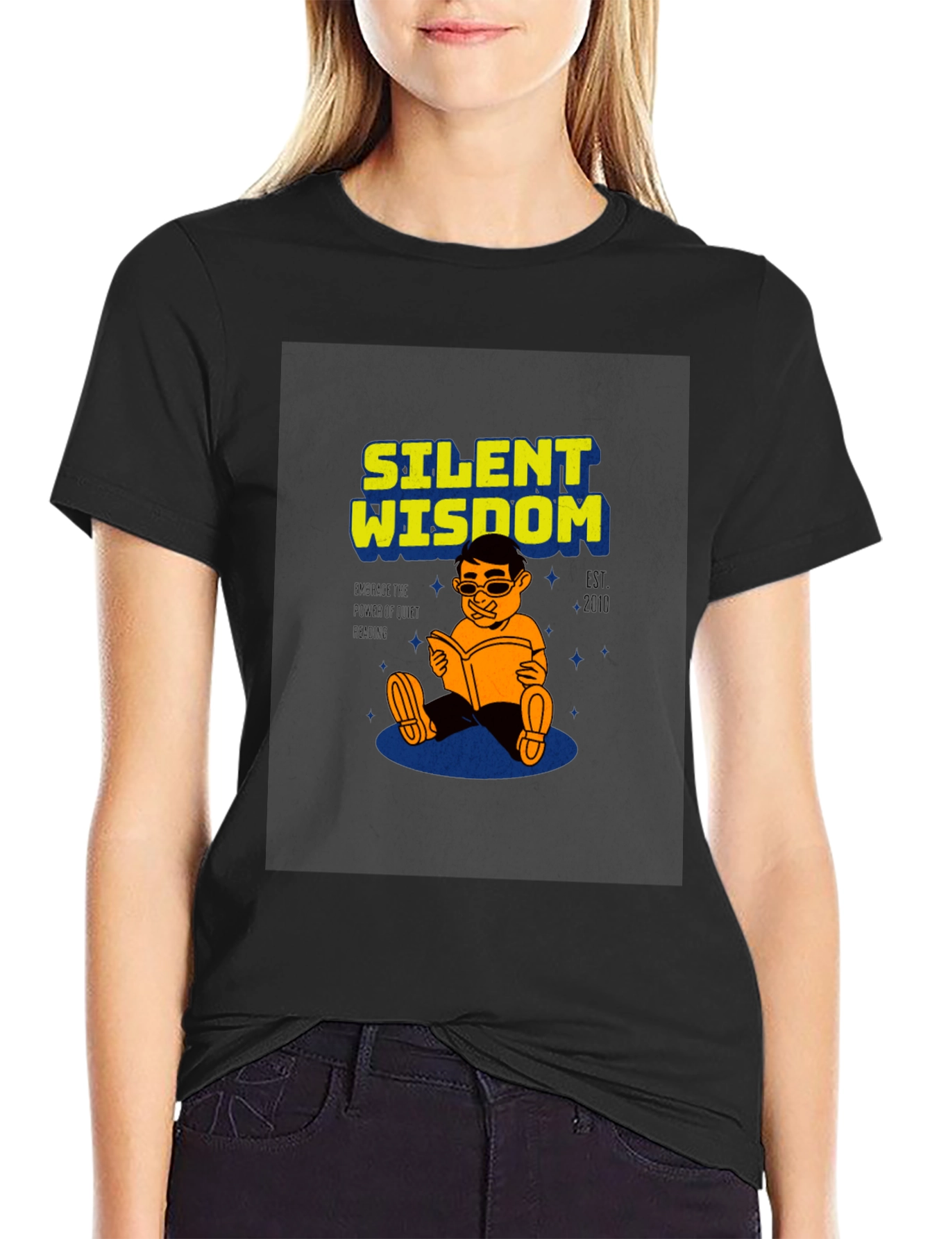 Black Silent Wisdom T-Shirt - Black view 2