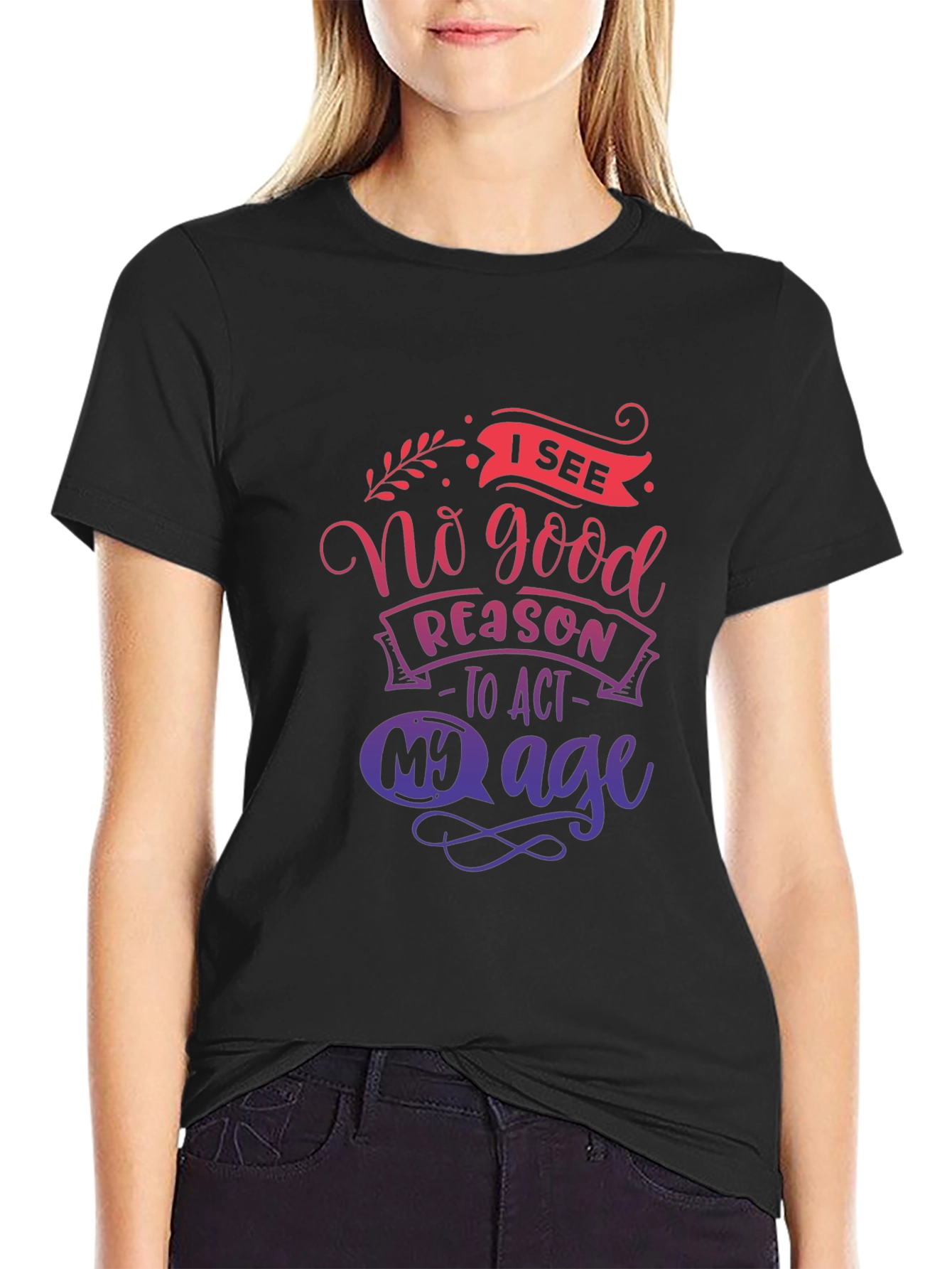 Black Funny No Good Reason T-Shirt view 2