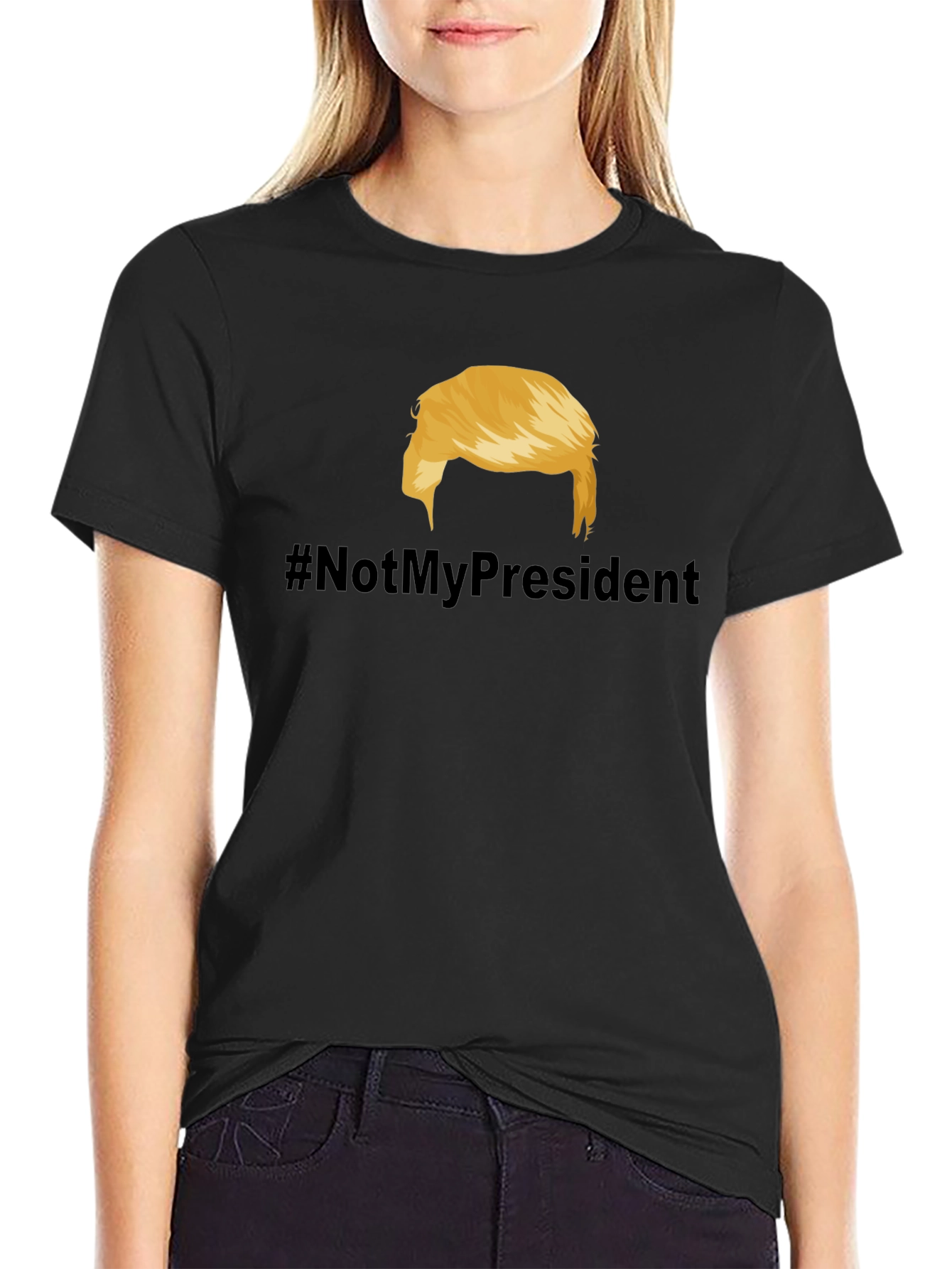 Black Not My President T-Shirt - Political Statement Tee view 2