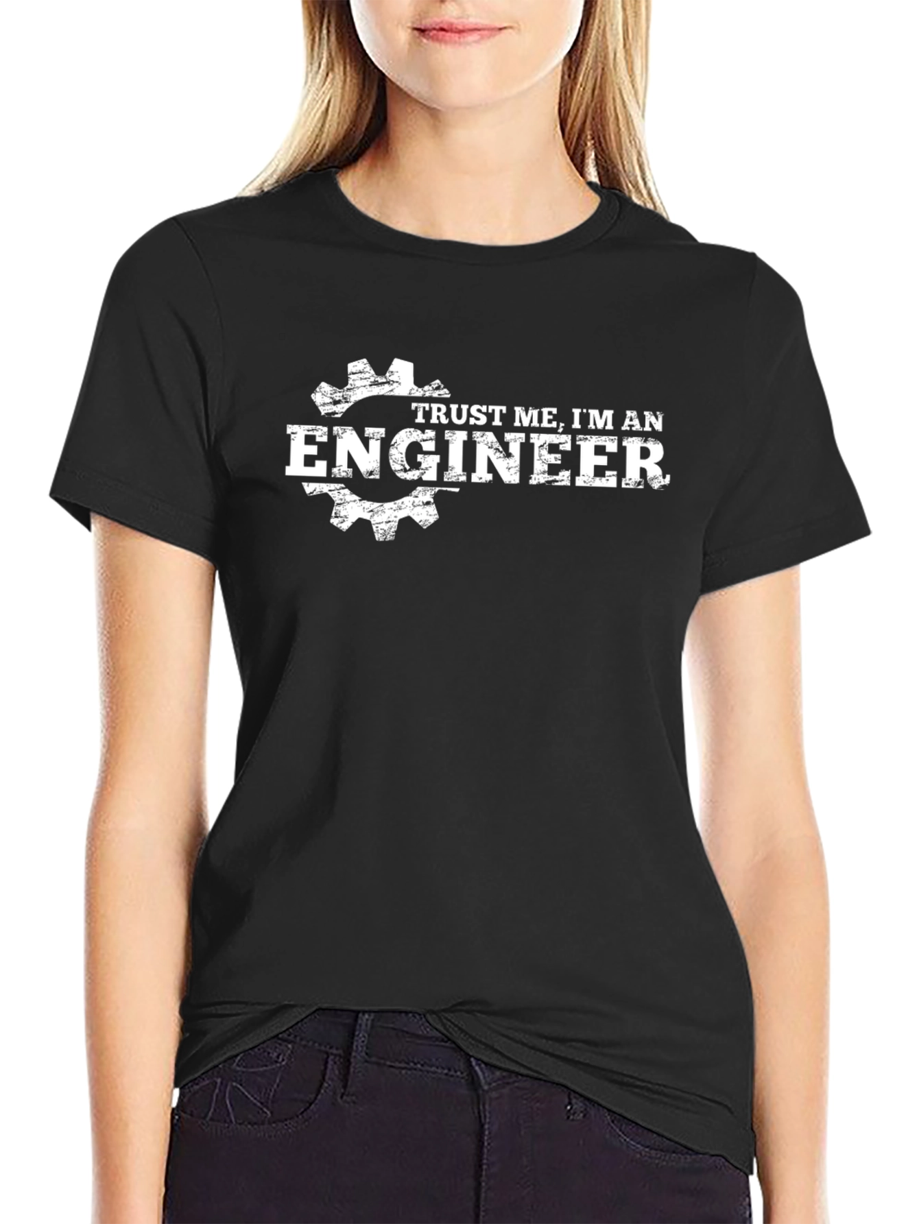 Black Trust Me, I'm An Engineer - Black T-Shirt view 2