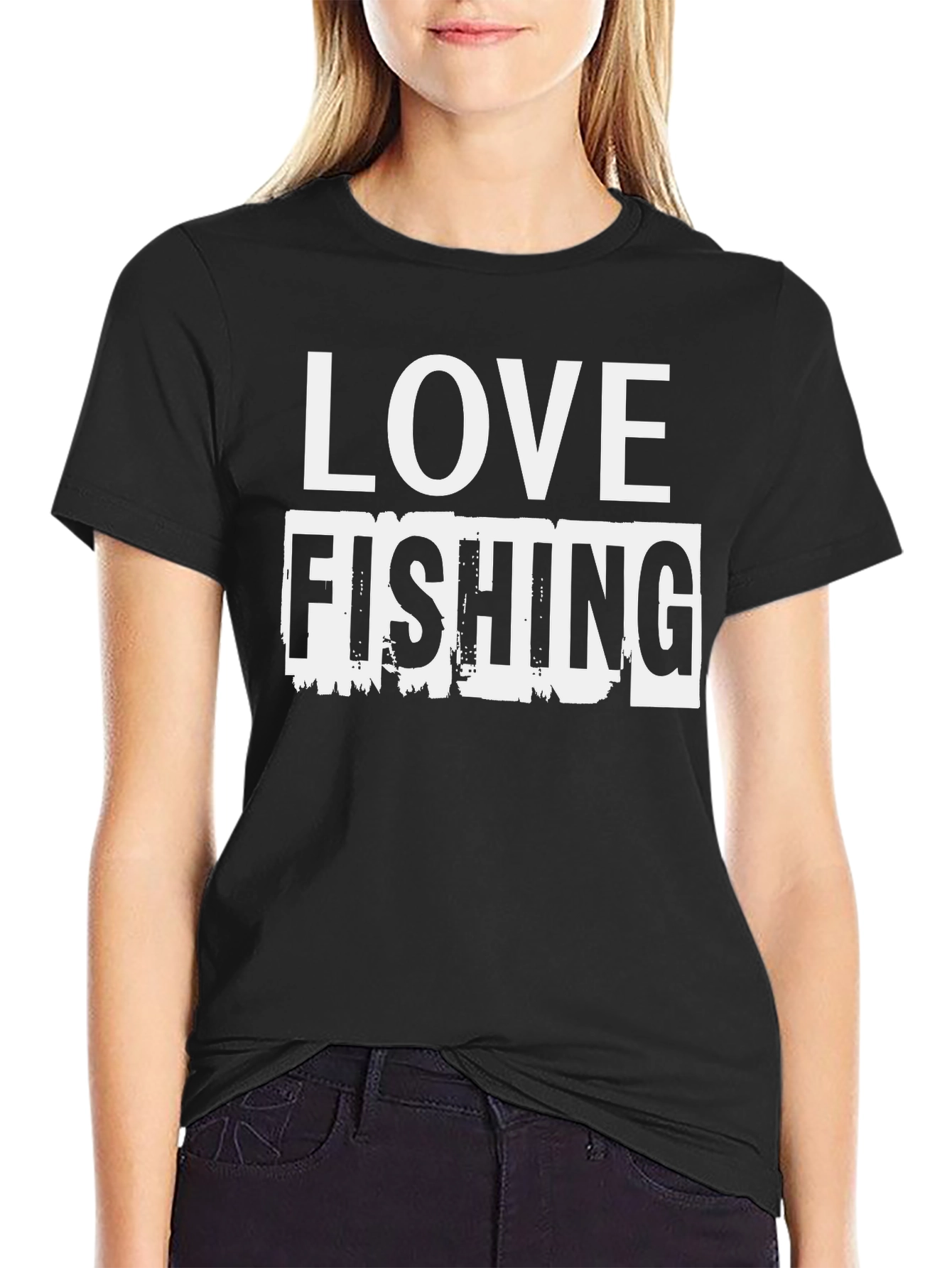 Black Love Fishing Black T-Shirt view 2