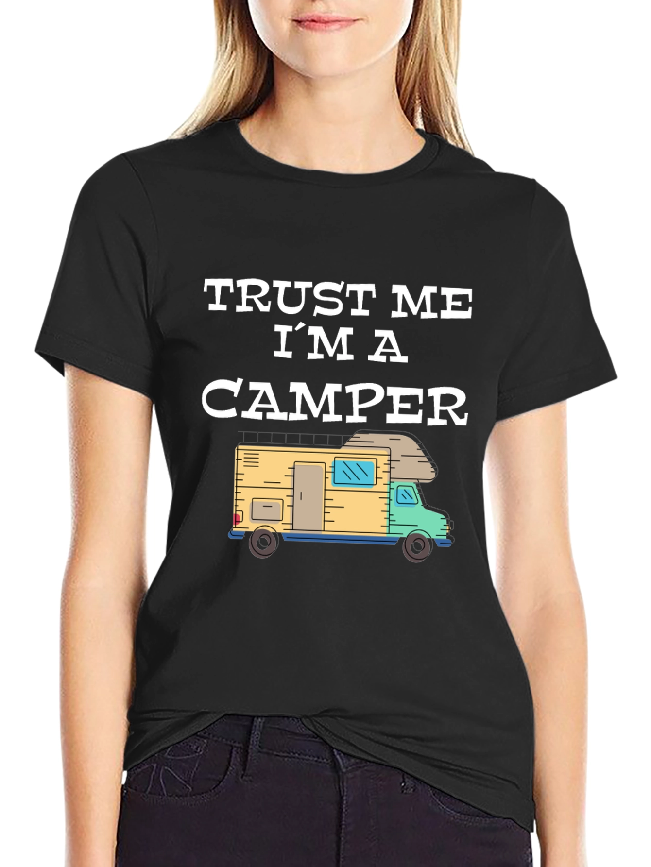 Black Trust Me I'm a Camper Graphic T-Shirt view 2