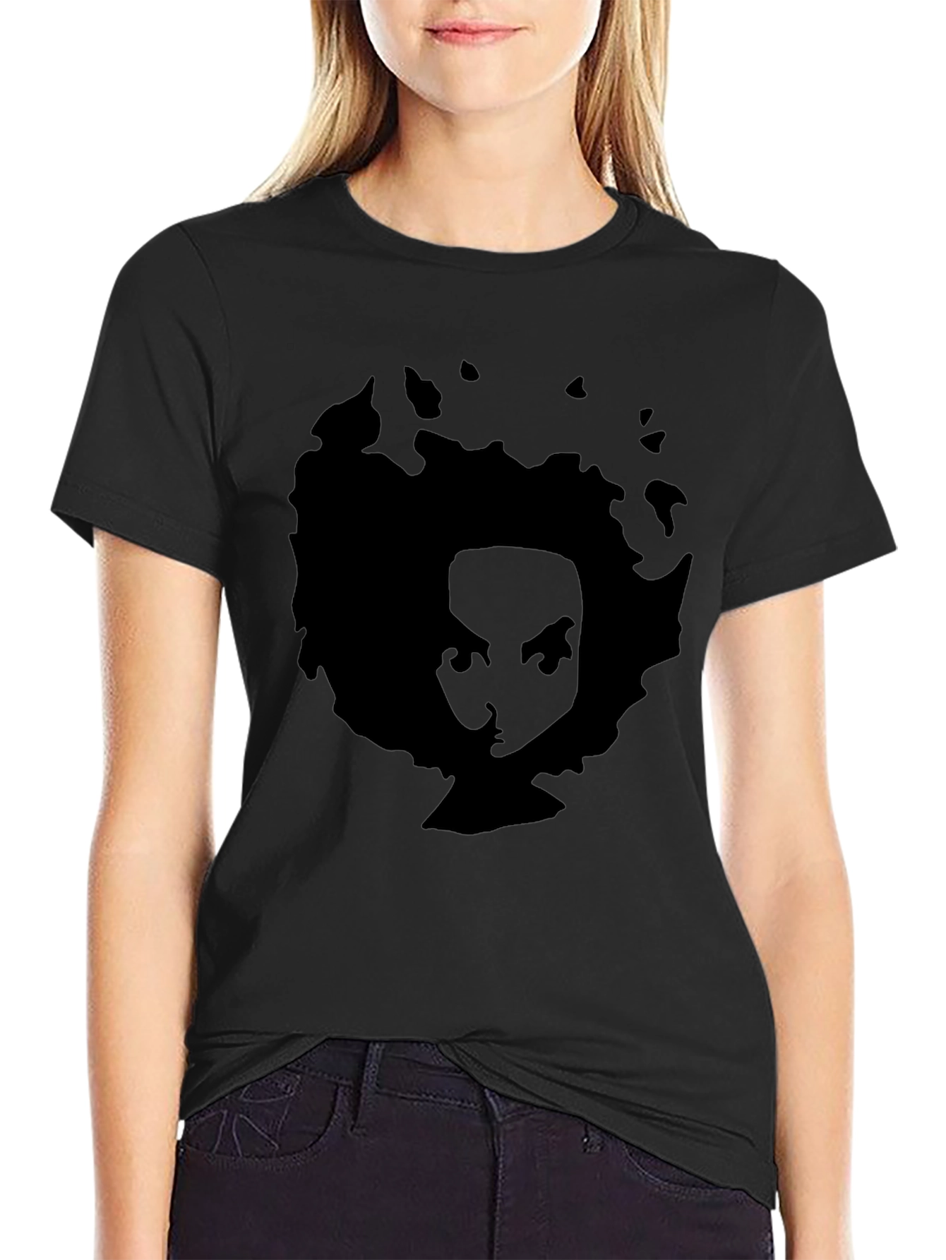 Black Afro Silhouette Graphic T-Shirt view 2