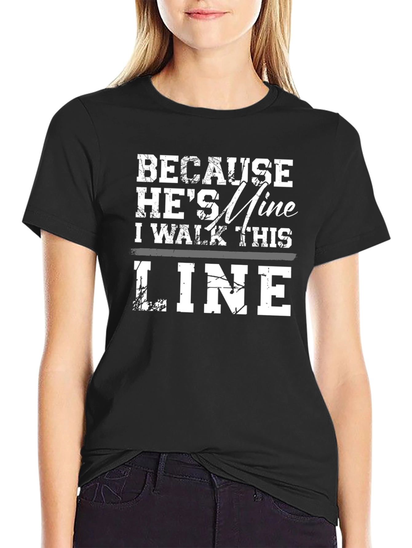 Black Because He's Mine T-Shirt view 2