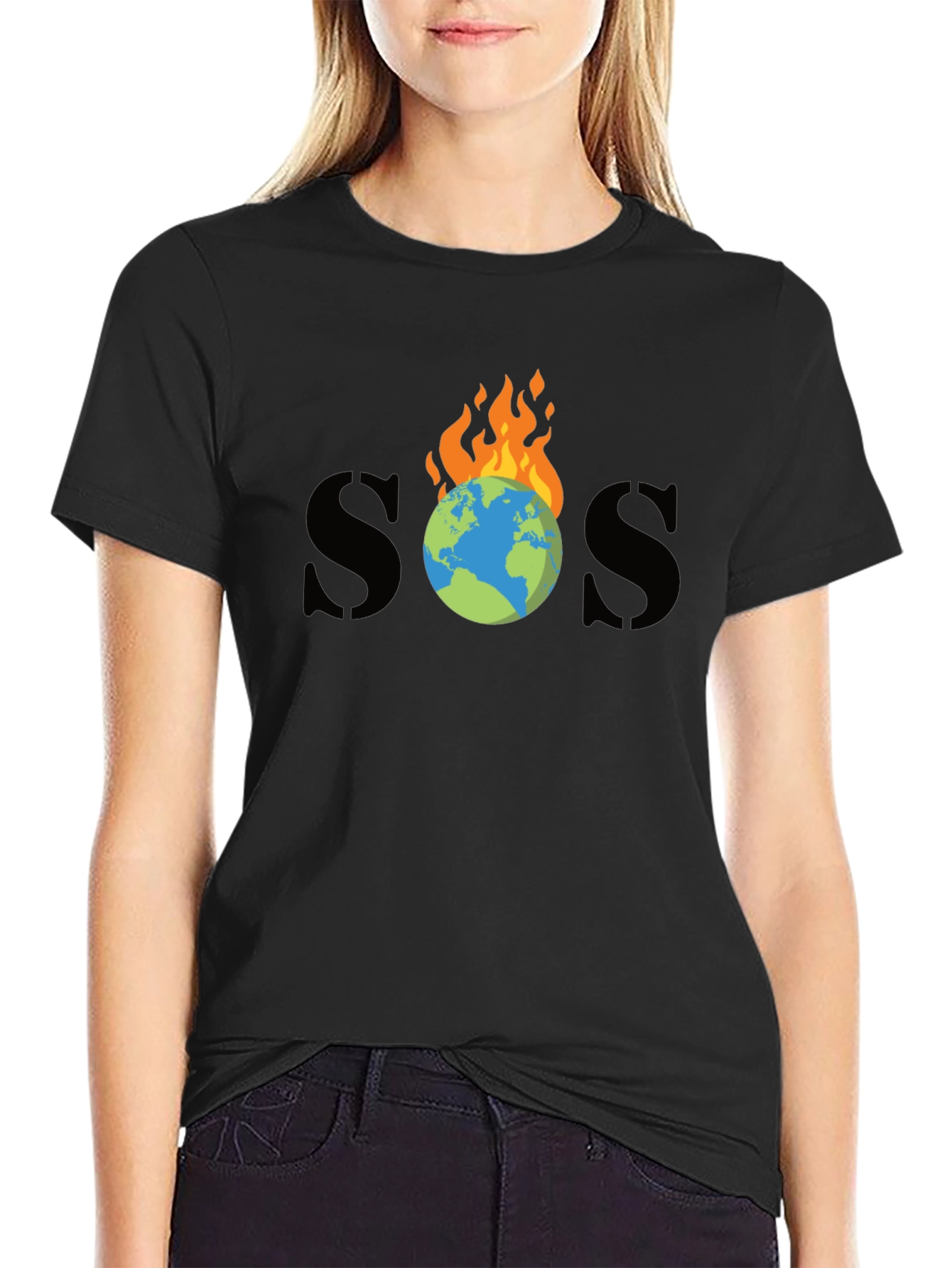 SOS Burning Earth Graphic Tee - Save Our Planet - 2