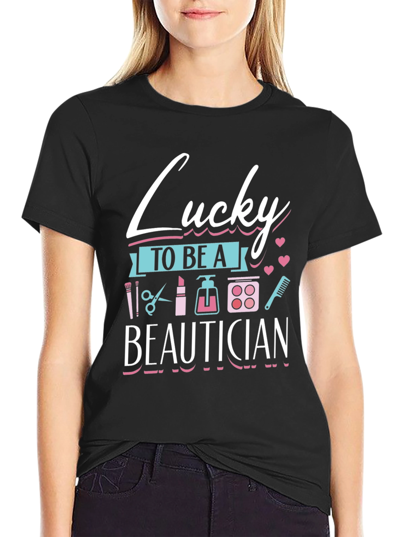 Lucky To Be A Beautician Graphic T-Shirt - 2