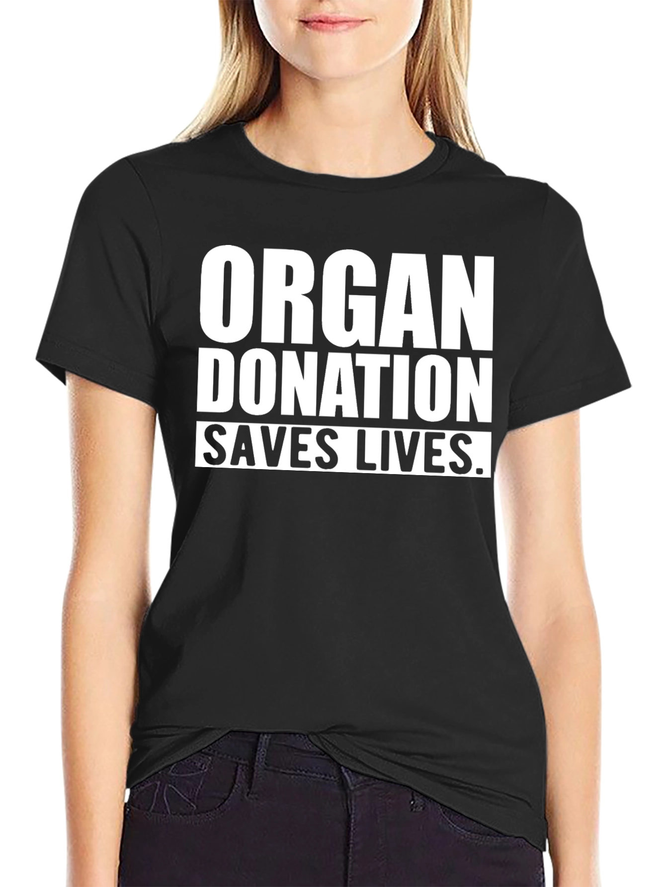 Black Organ Donation Saves Lives Black T-Shirt view 2