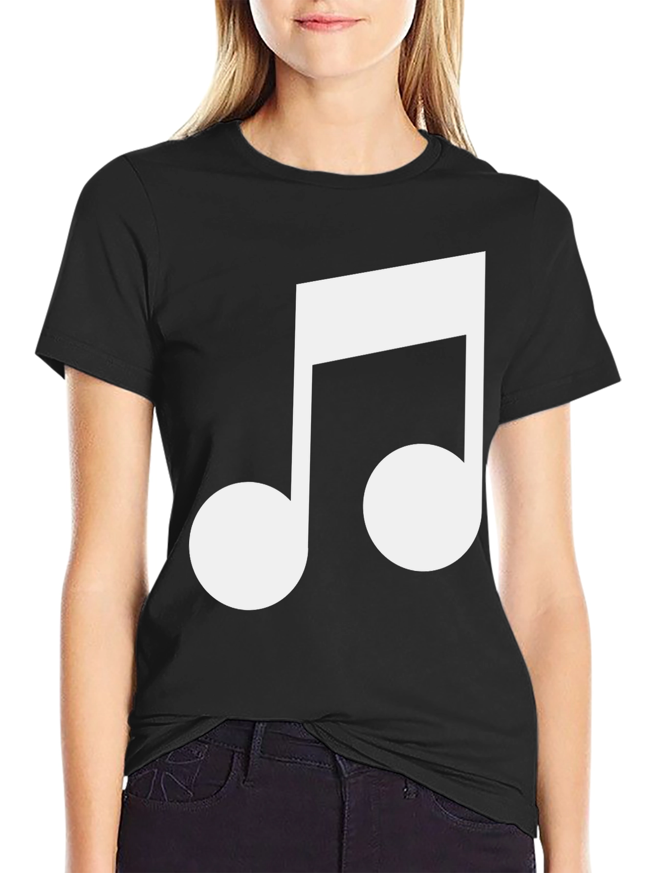 Black Musical Note Graphic Black T-Shirt view 2
