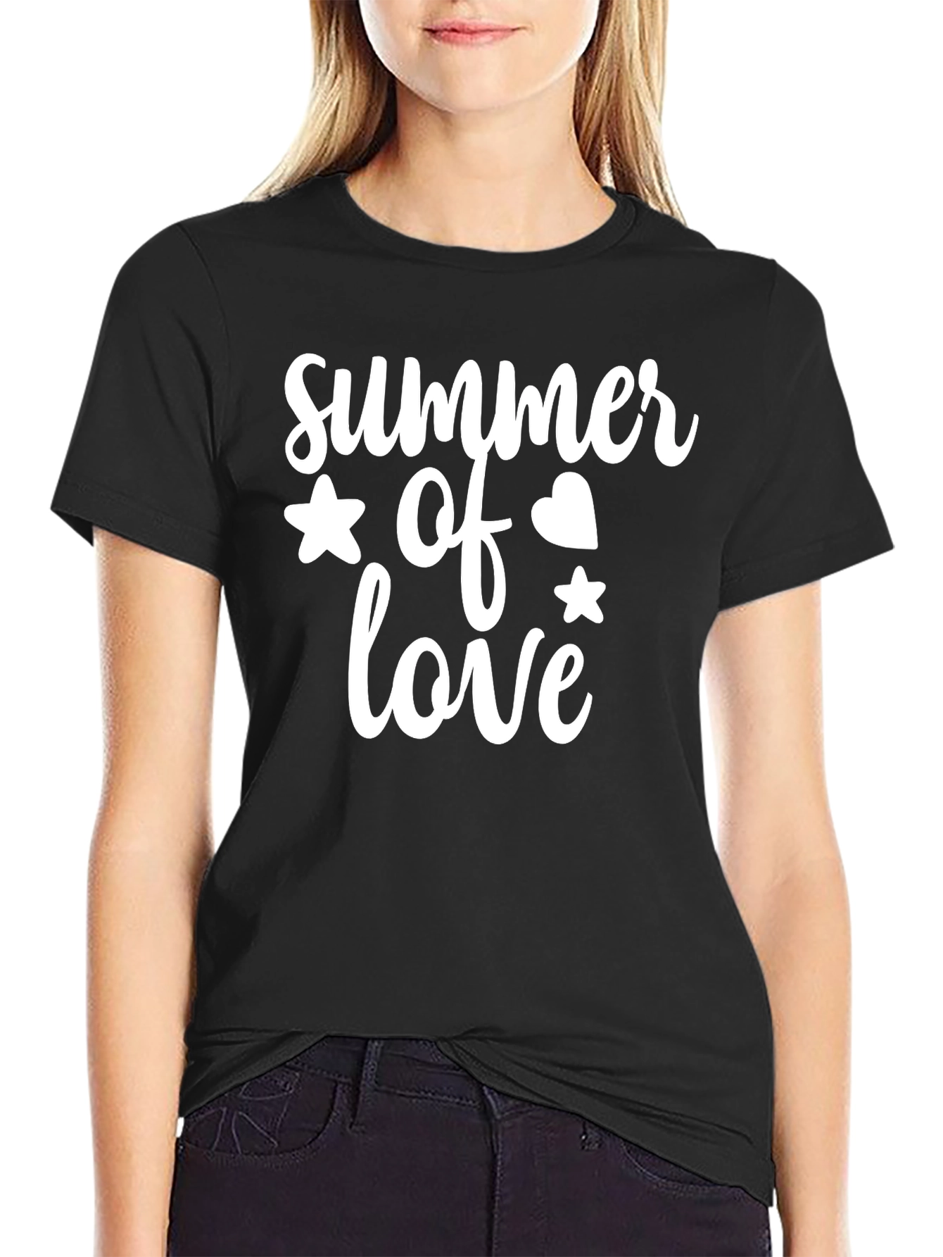 Black Summer of Love Graphic Tee - Black view 2