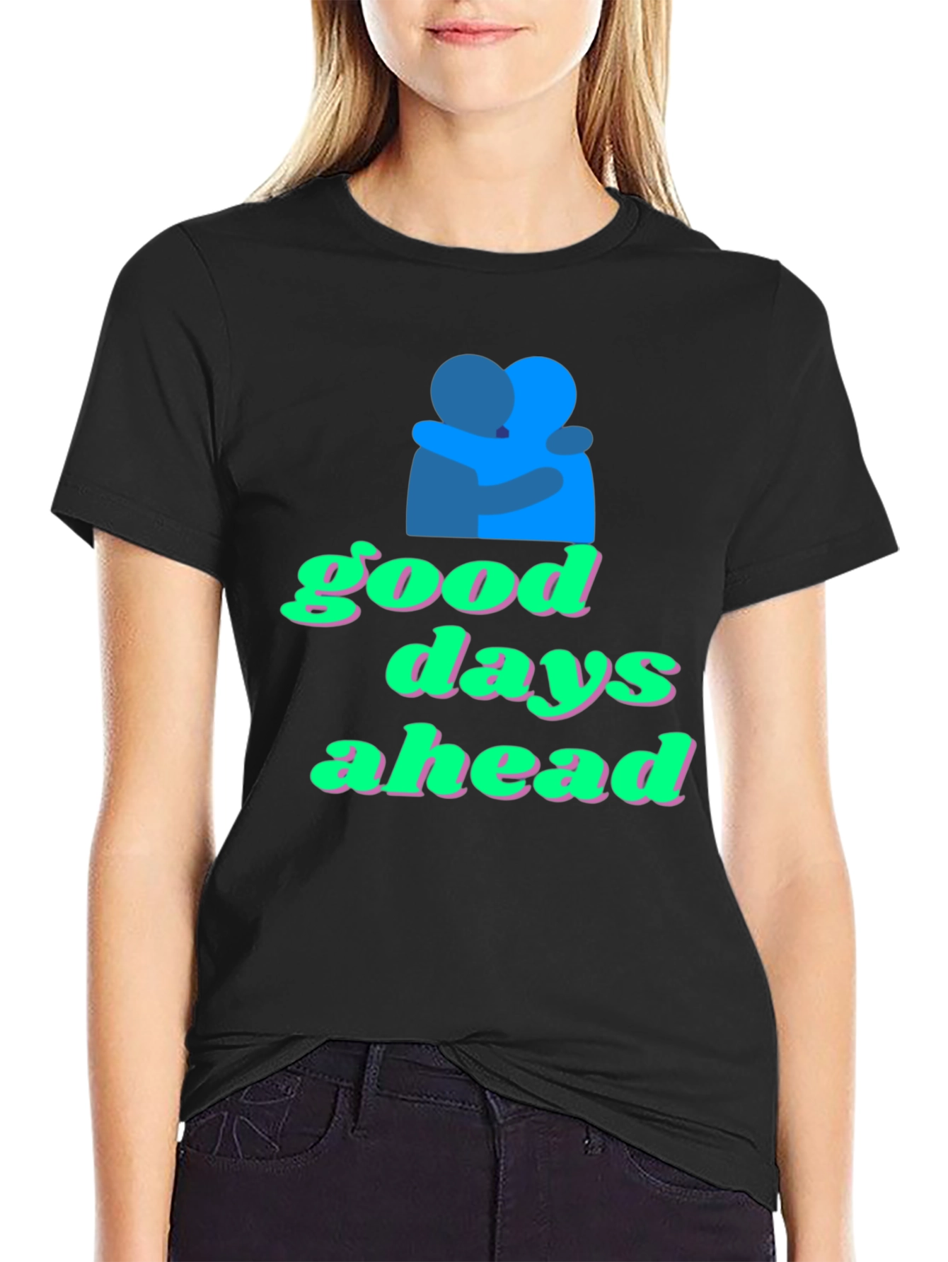 Black Good Days Ahead Graphic Tee view 2