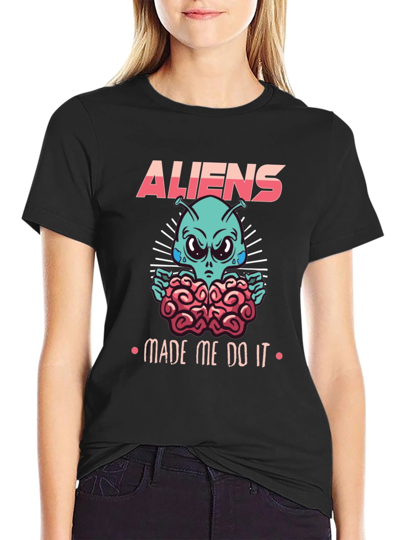 Black Aliens Made Me Do It Graphic Tee view 2