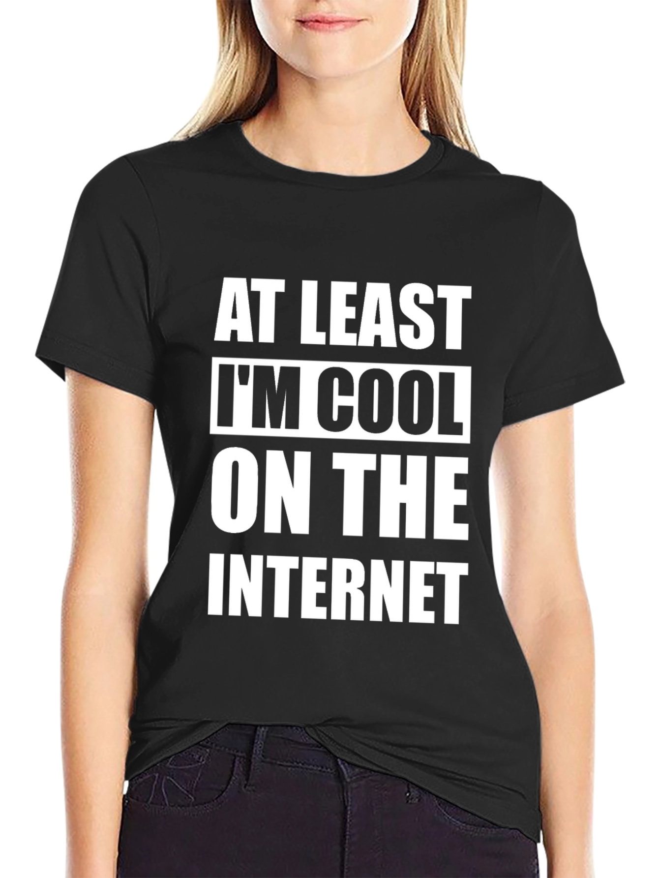 Black Cool on the Internet T-Shirt - Black Graphic Tee view 2