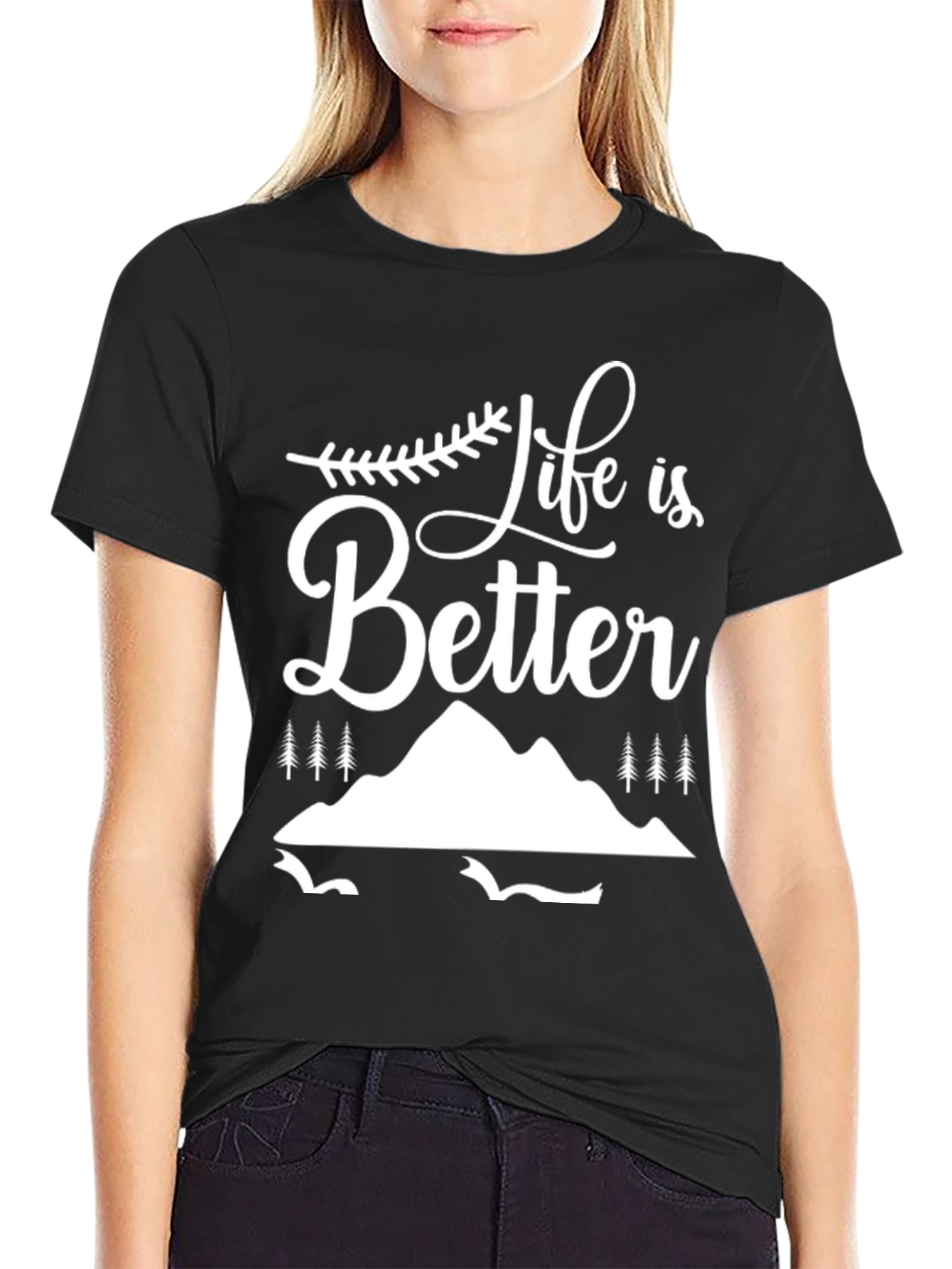 Black Life is Better Graphic Tee - Black view 2