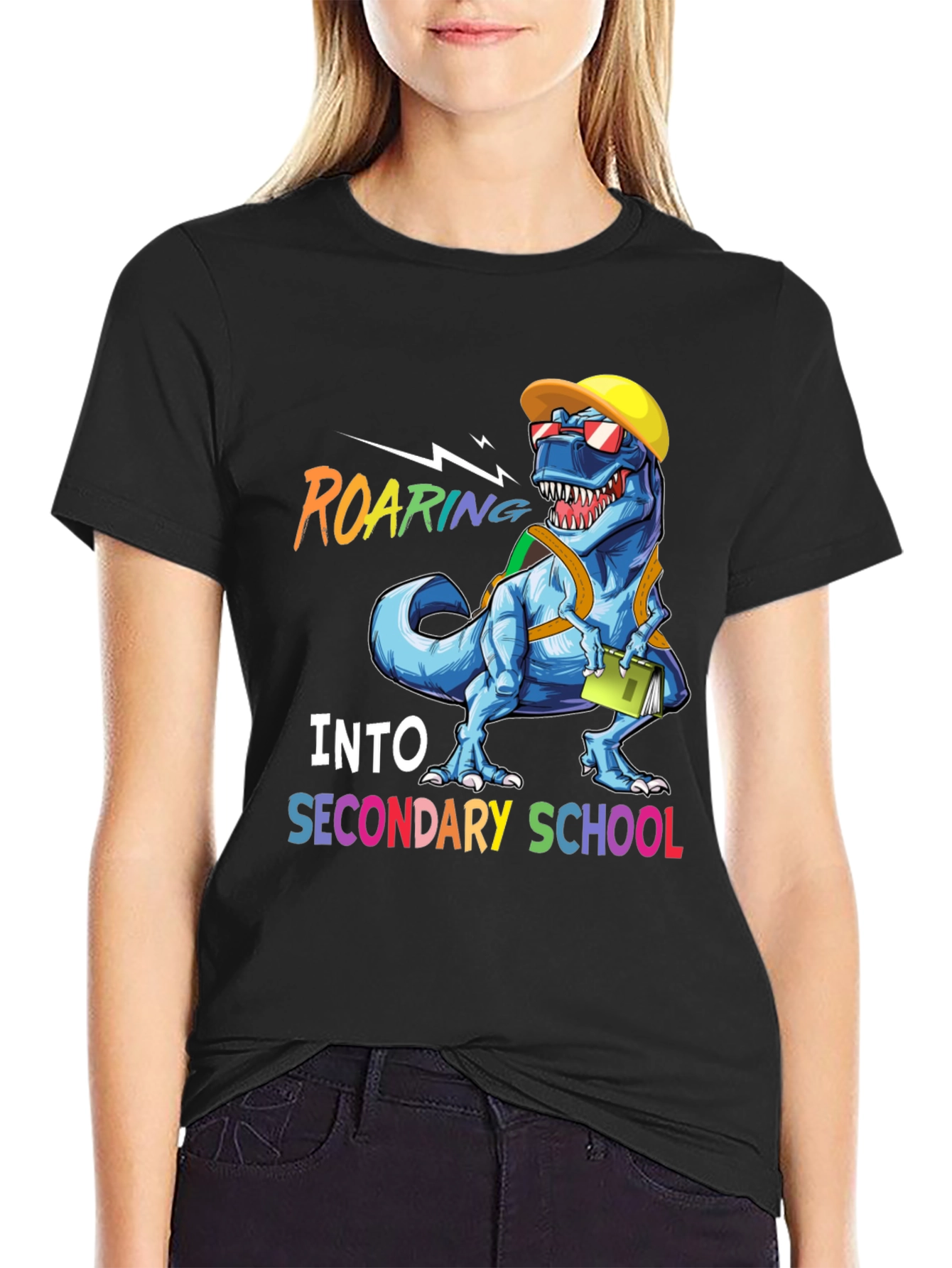 Black Roaring Into Secondary School T-Shirt view 2