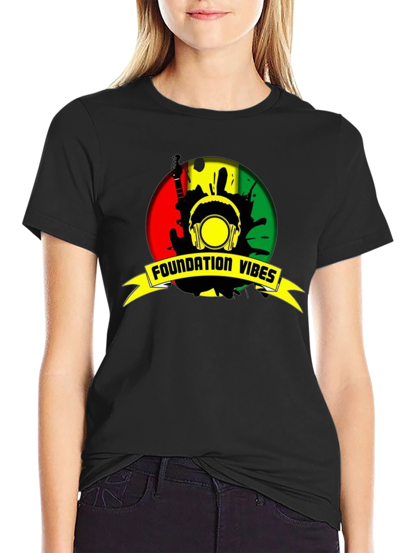 Black Foundation Vibes Reggae T-Shirt view 2