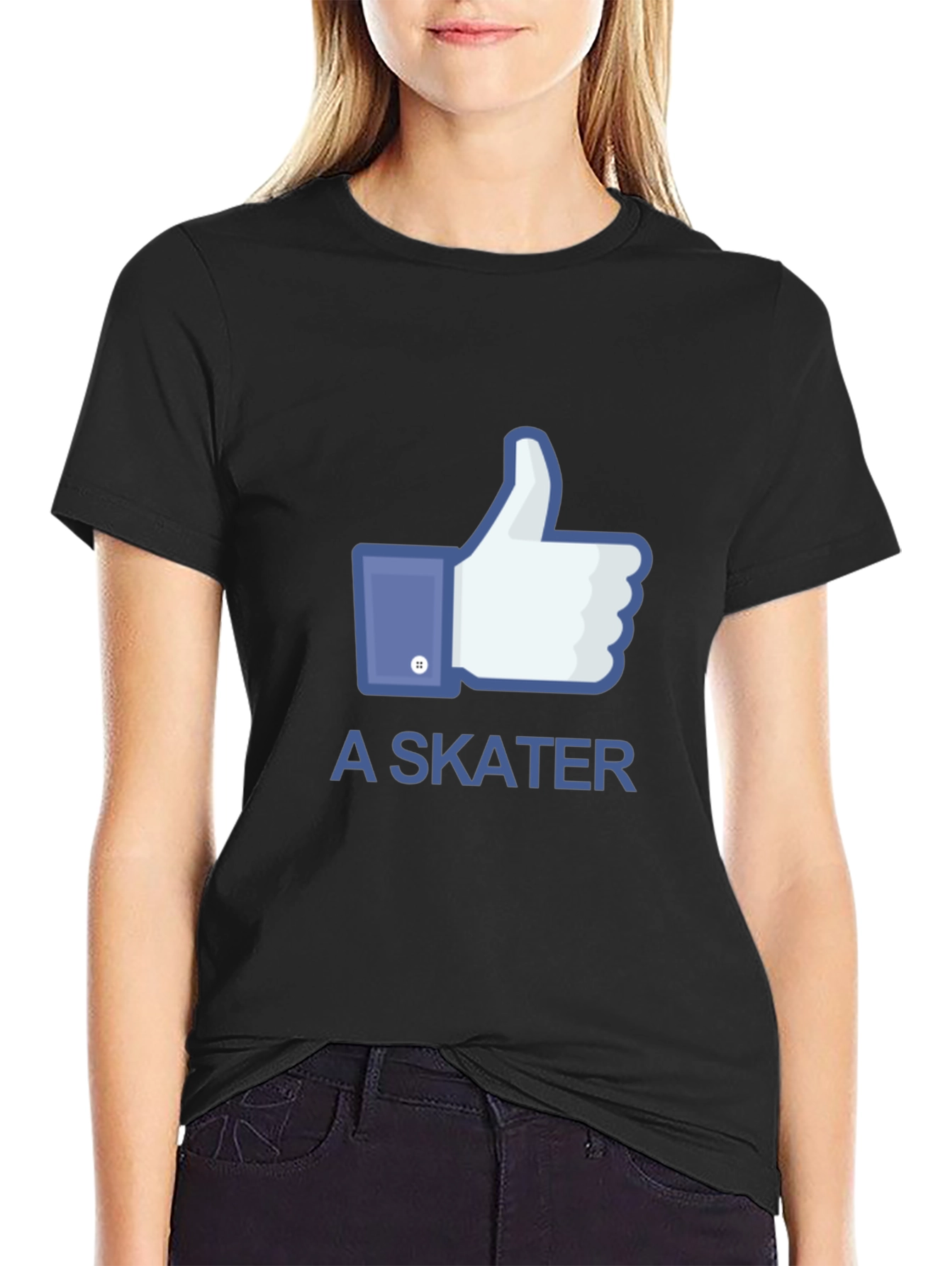Black I Like A Skater Black T-Shirt view 2