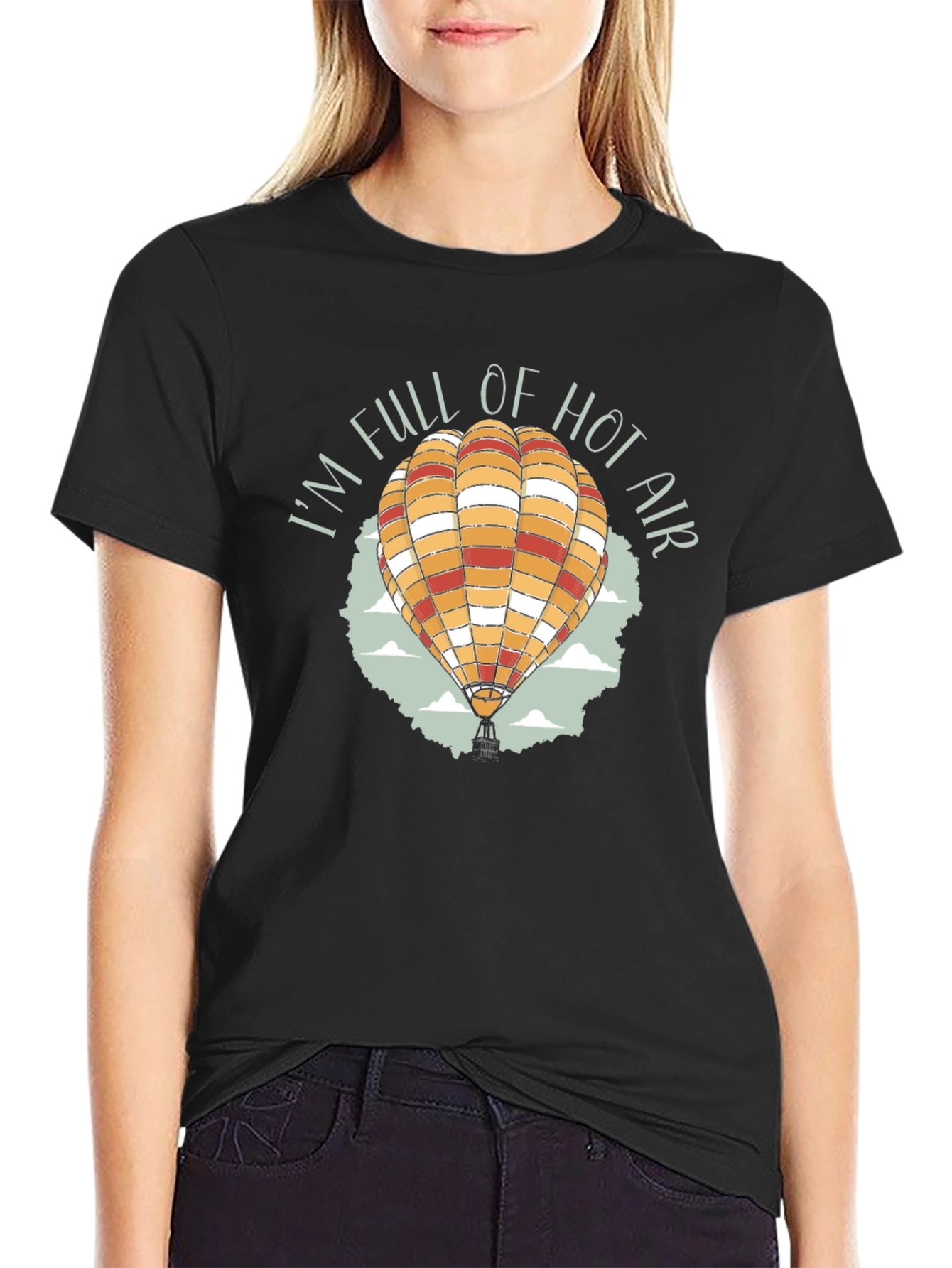Black I'm Full of Hot Air T-Shirt | Novelty Graphic Tee view 2