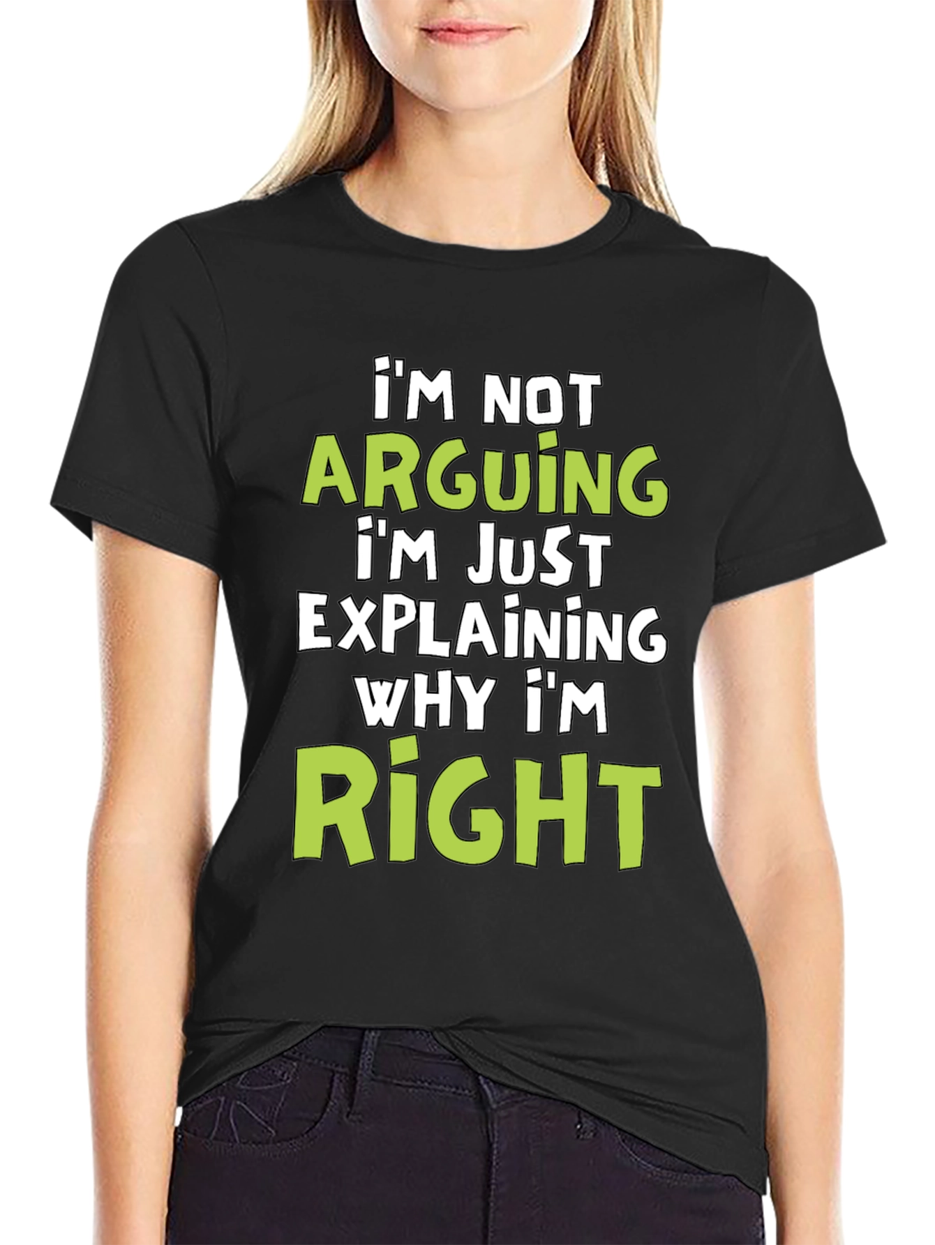 Black Funny "I'm Not Arguing" Graphic Tee - Men's Black T-Shirt view 2