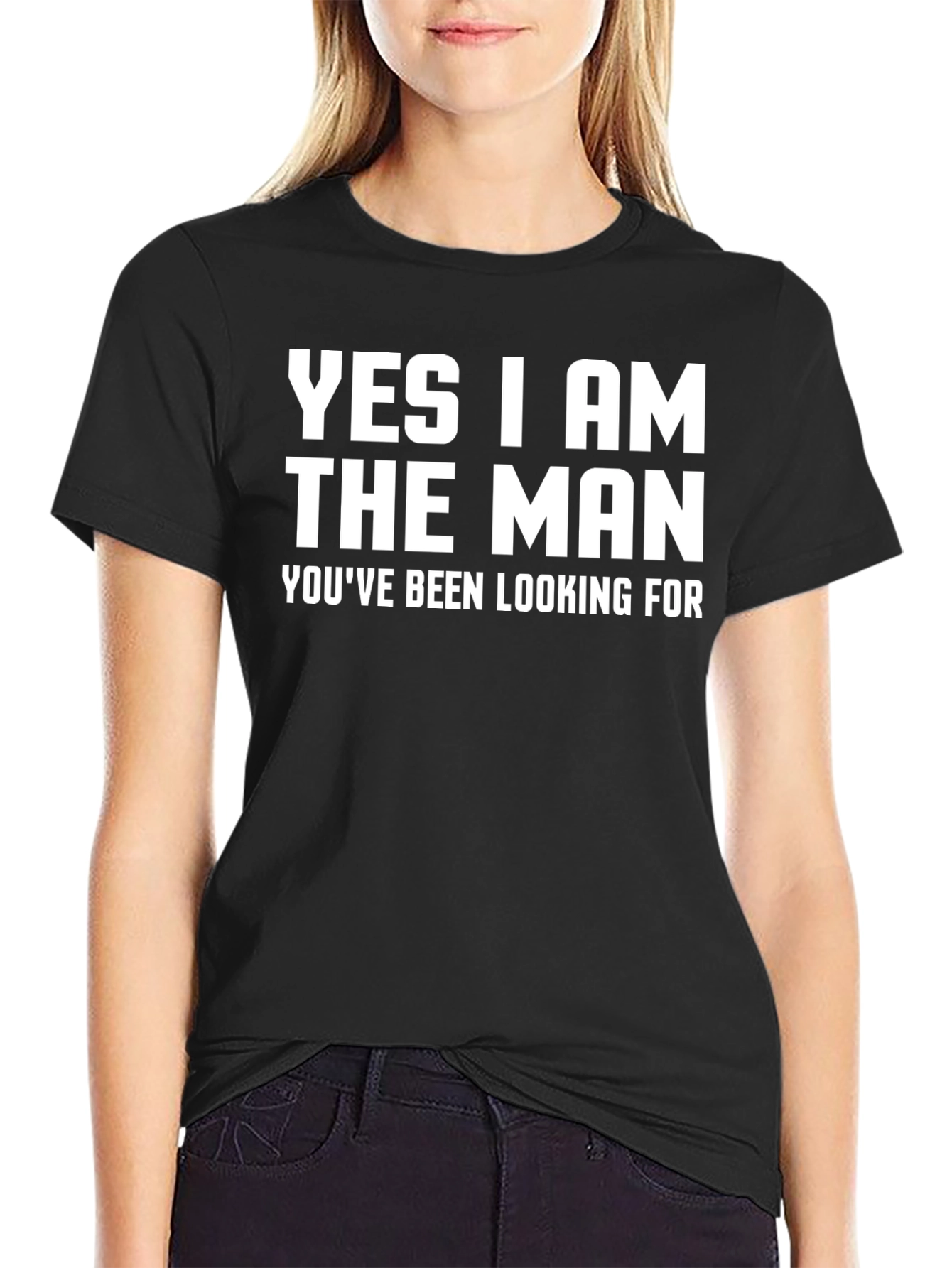 Black Yes I Am The Man Graphic T-Shirt view 2