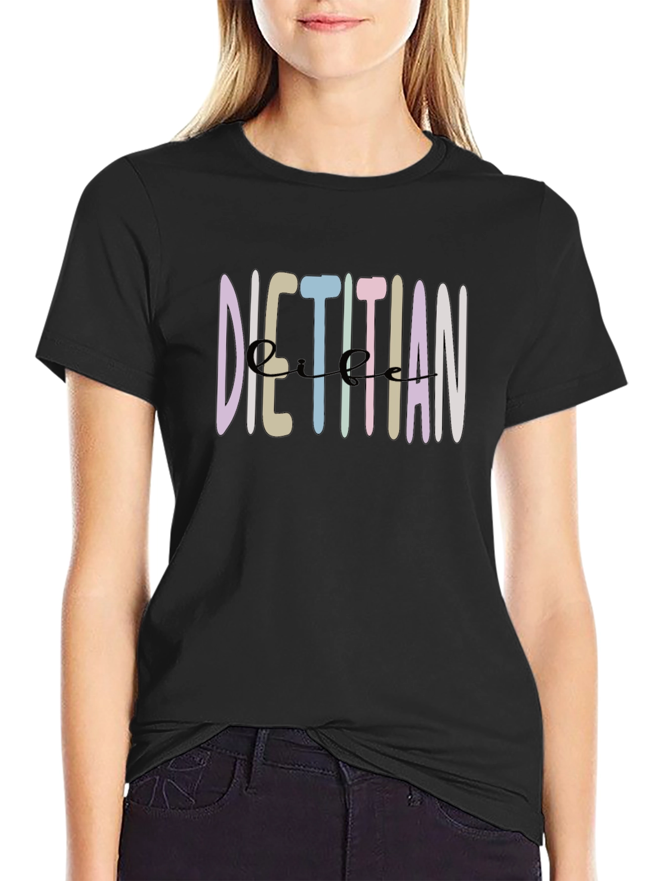 Black Dietitian Life Black T-Shirt view 2