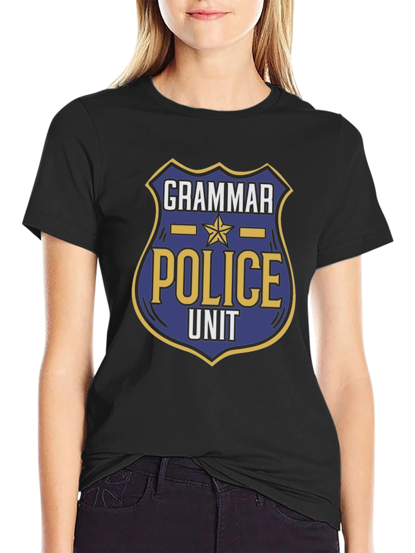 Black Grammar Police Unit Graphic Tee - Black view 2