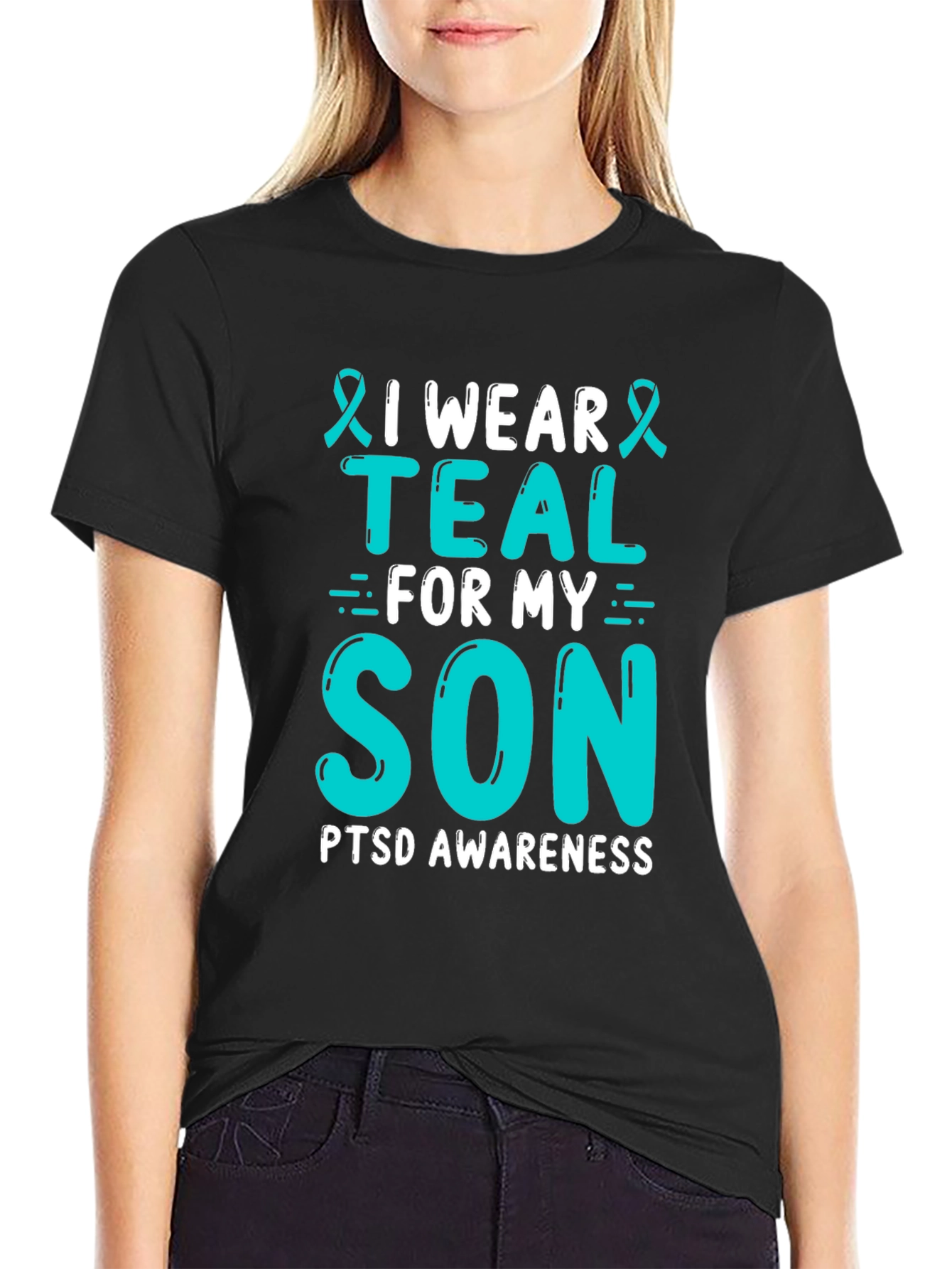 I Wear Teal For My Son PTSD Awareness T-Shirt - 2