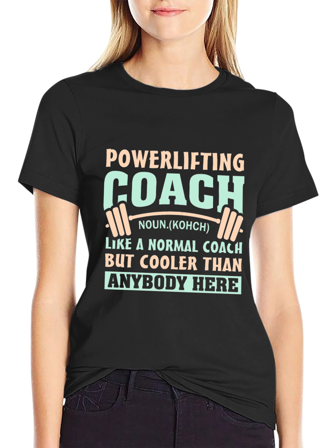 Black Powerlifting Coach T-Shirt - Cool Gift Idea view 2