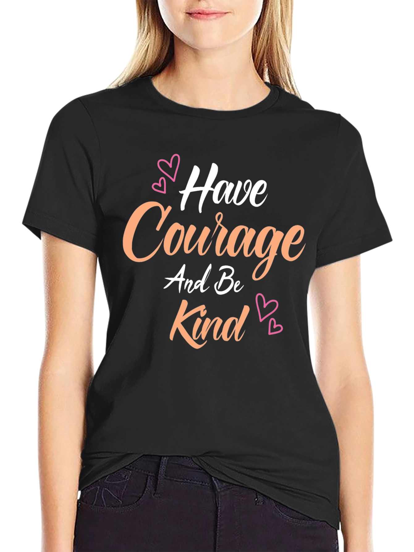 Black Courage & Kindness Graphic Tee - Black T-Shirt view 2