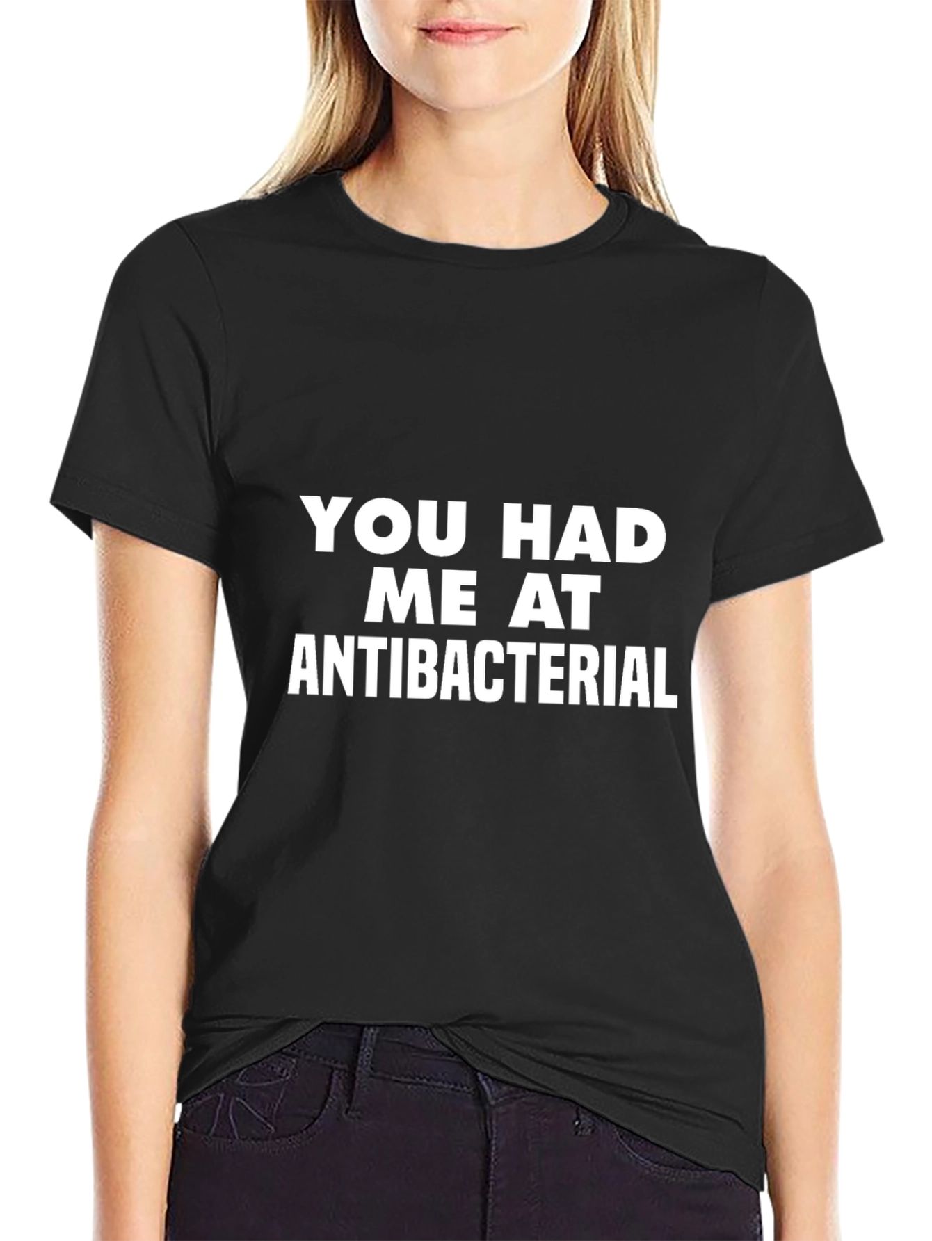 Black Antibacterial T-Shirt Funny Slogan Tee view 2