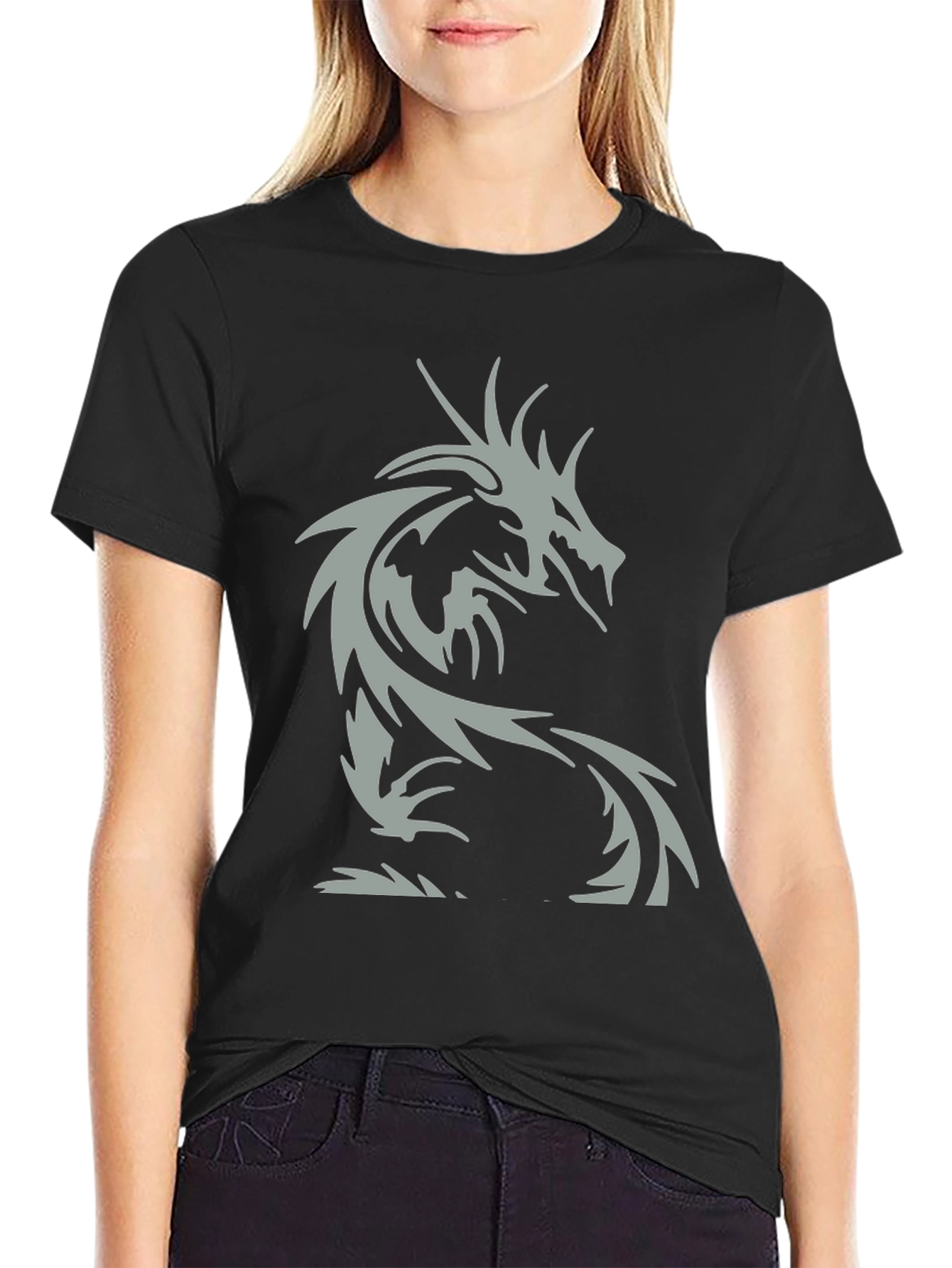 Black Dragon Graphic Men's Black T-Shirt view 2
