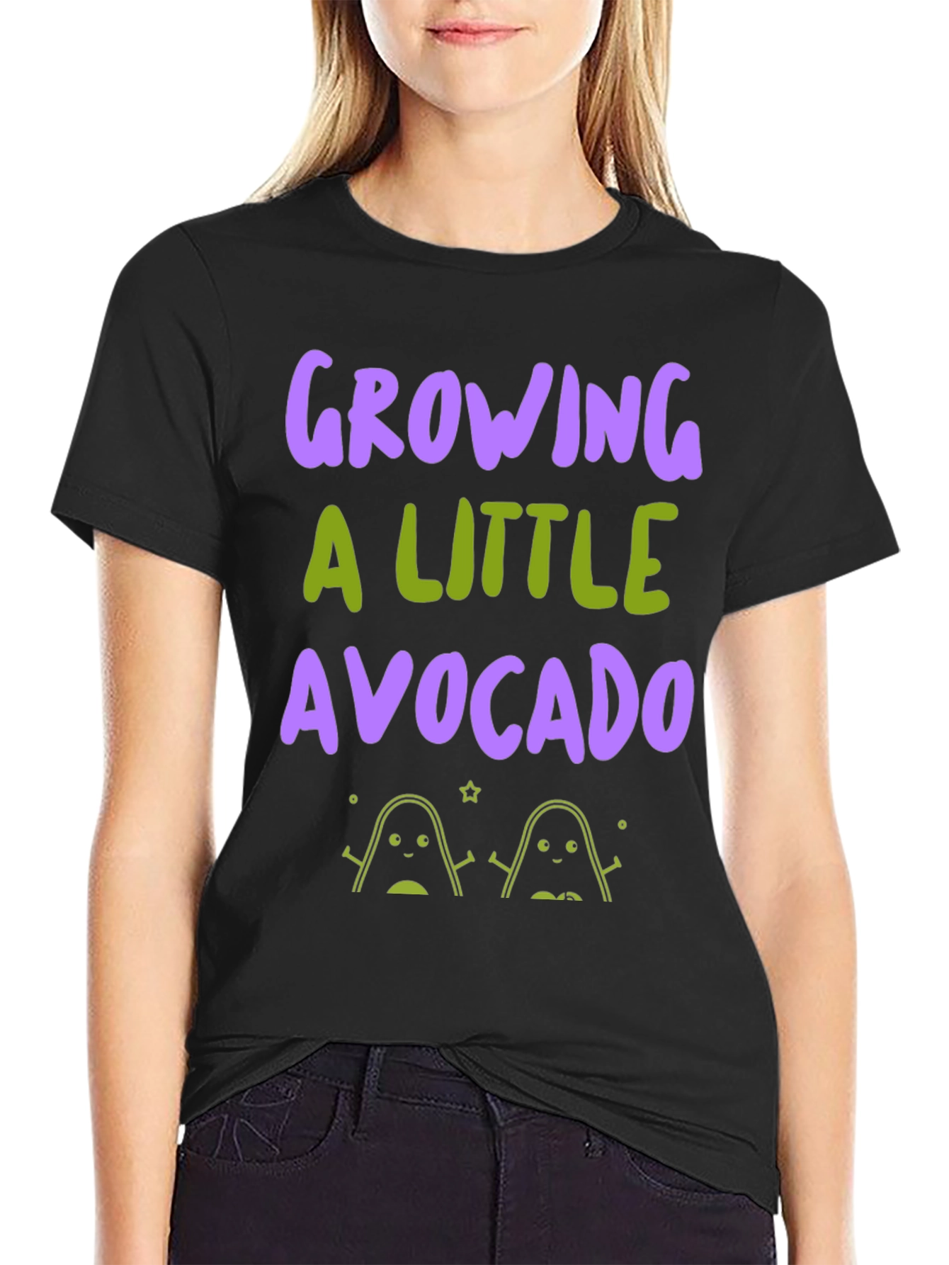 Black Growing a Little Avocado Graphic Tee view 2