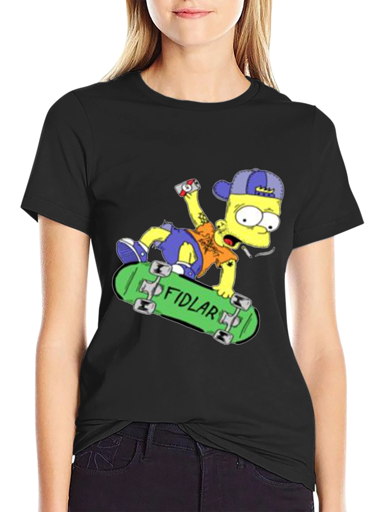 Black Bart Simpson Skateboard Graphic T-Shirt view 2