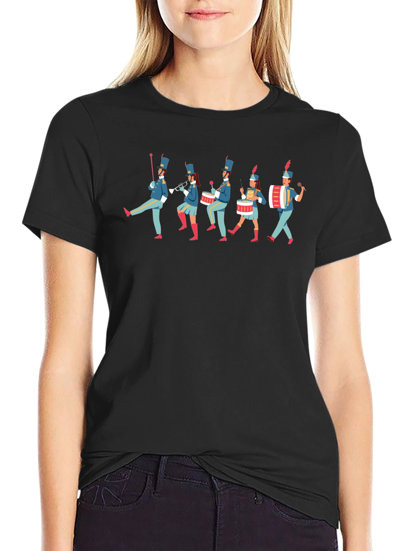 Black Marching Band Tee - Novelty Graphic T-Shirt view 2
