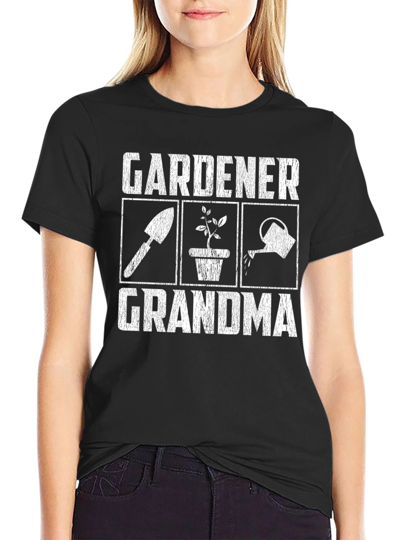 Black Gardener Grandma Graphic Tee - Black view 2