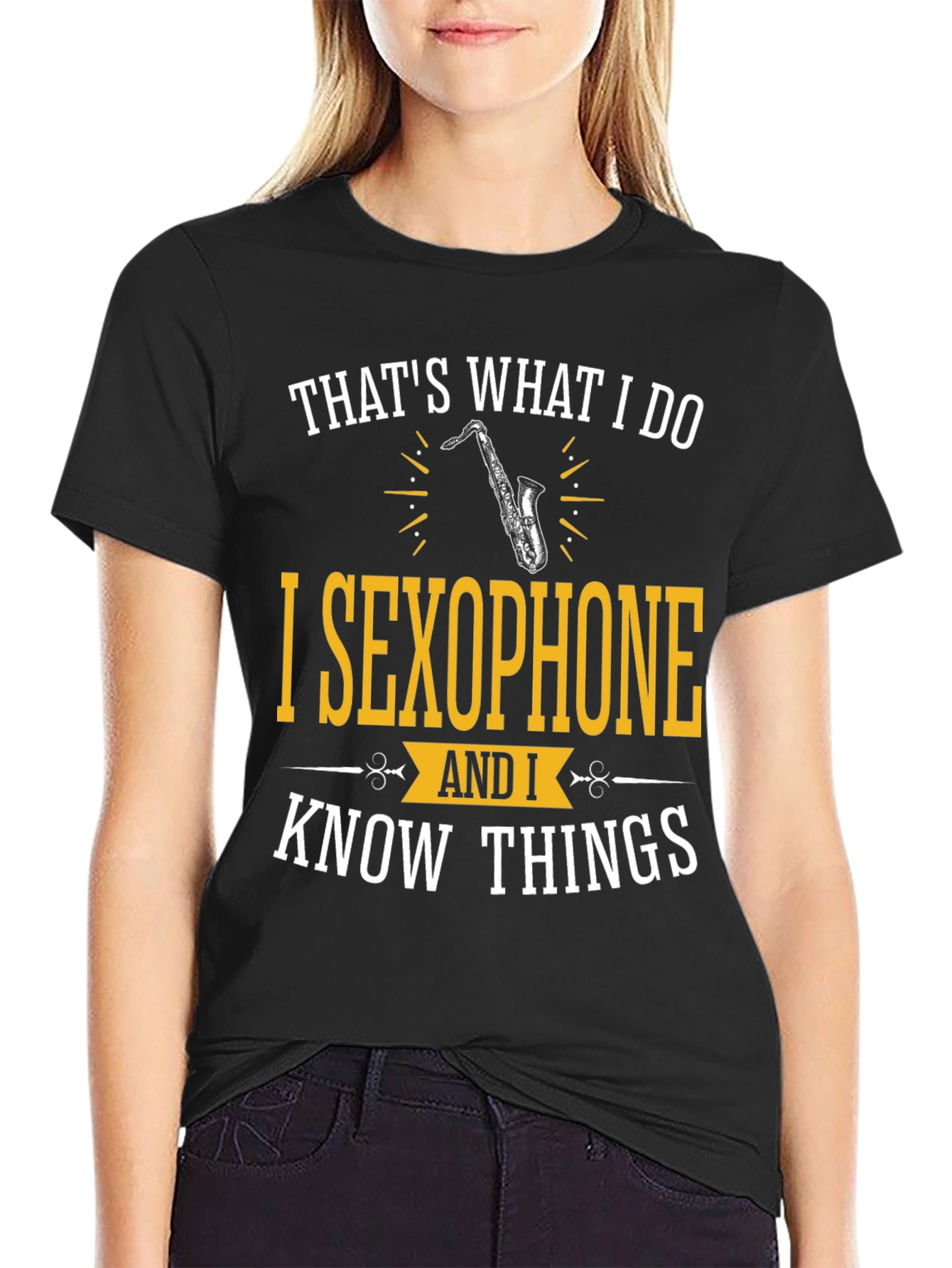 Black Saxophone Player T-Shirt - That's What I Do view 2