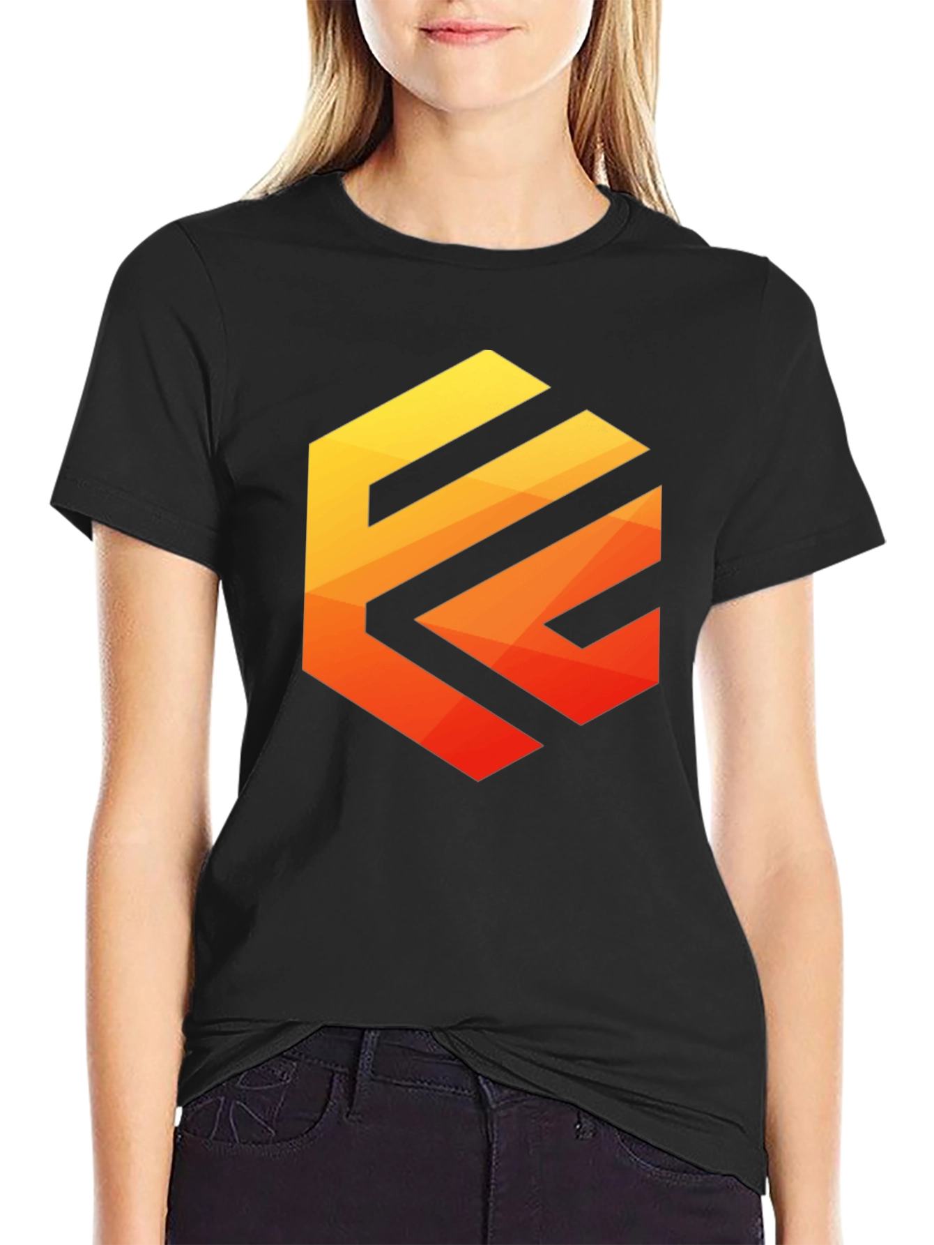 Black Geometric Gradient Tee view 2