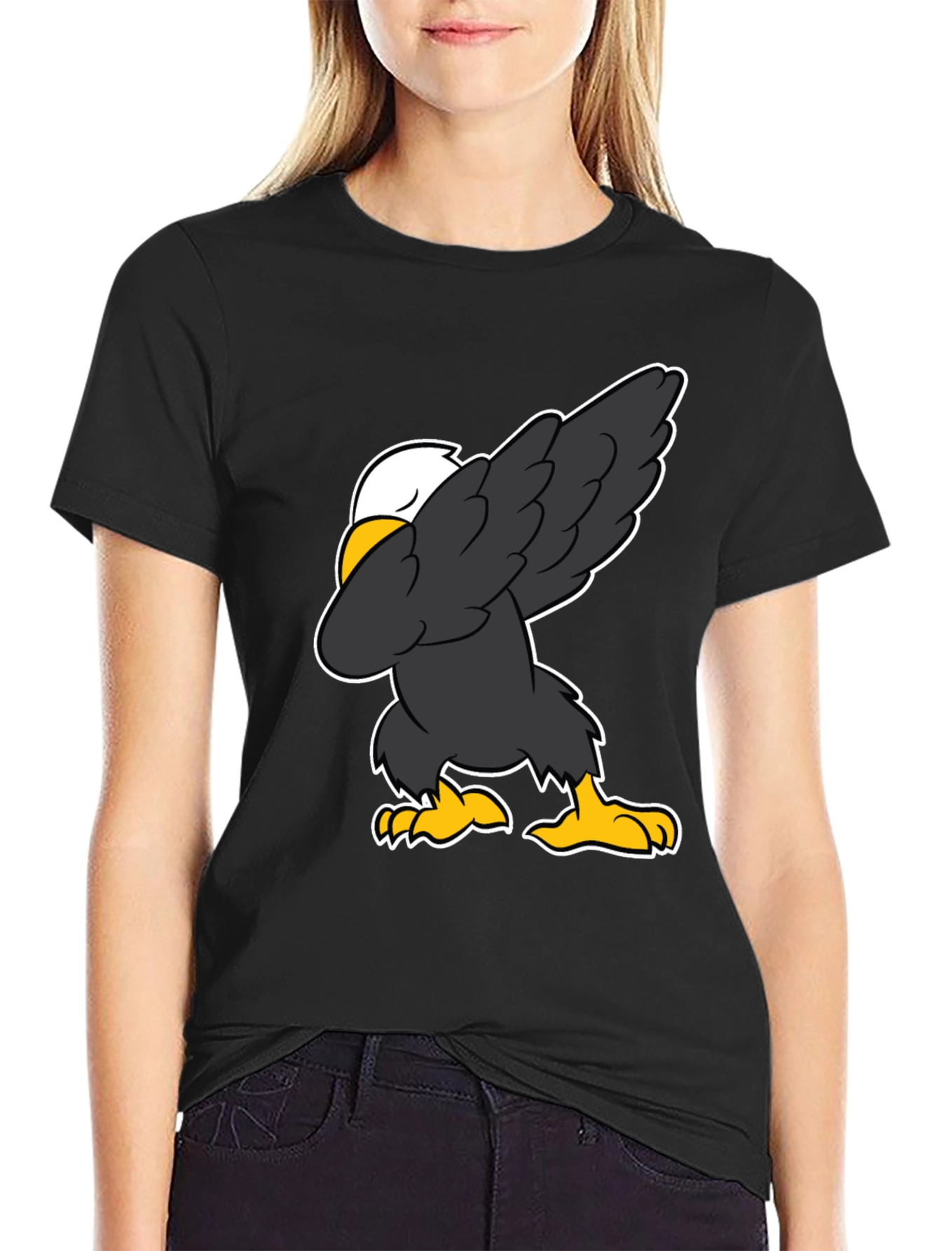 Black Dabbing Eagle Graphic Tee - Patriotic Fun view 2