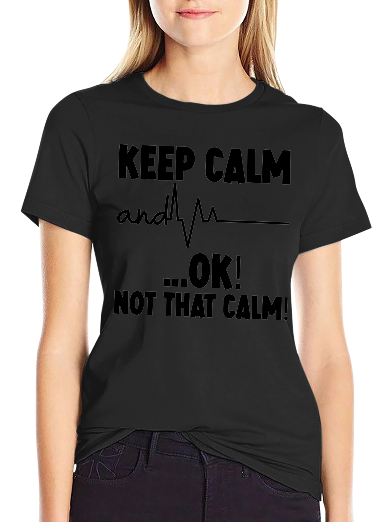 Black Keep Calm...OK! Men's Graphic T-Shirt view 2
