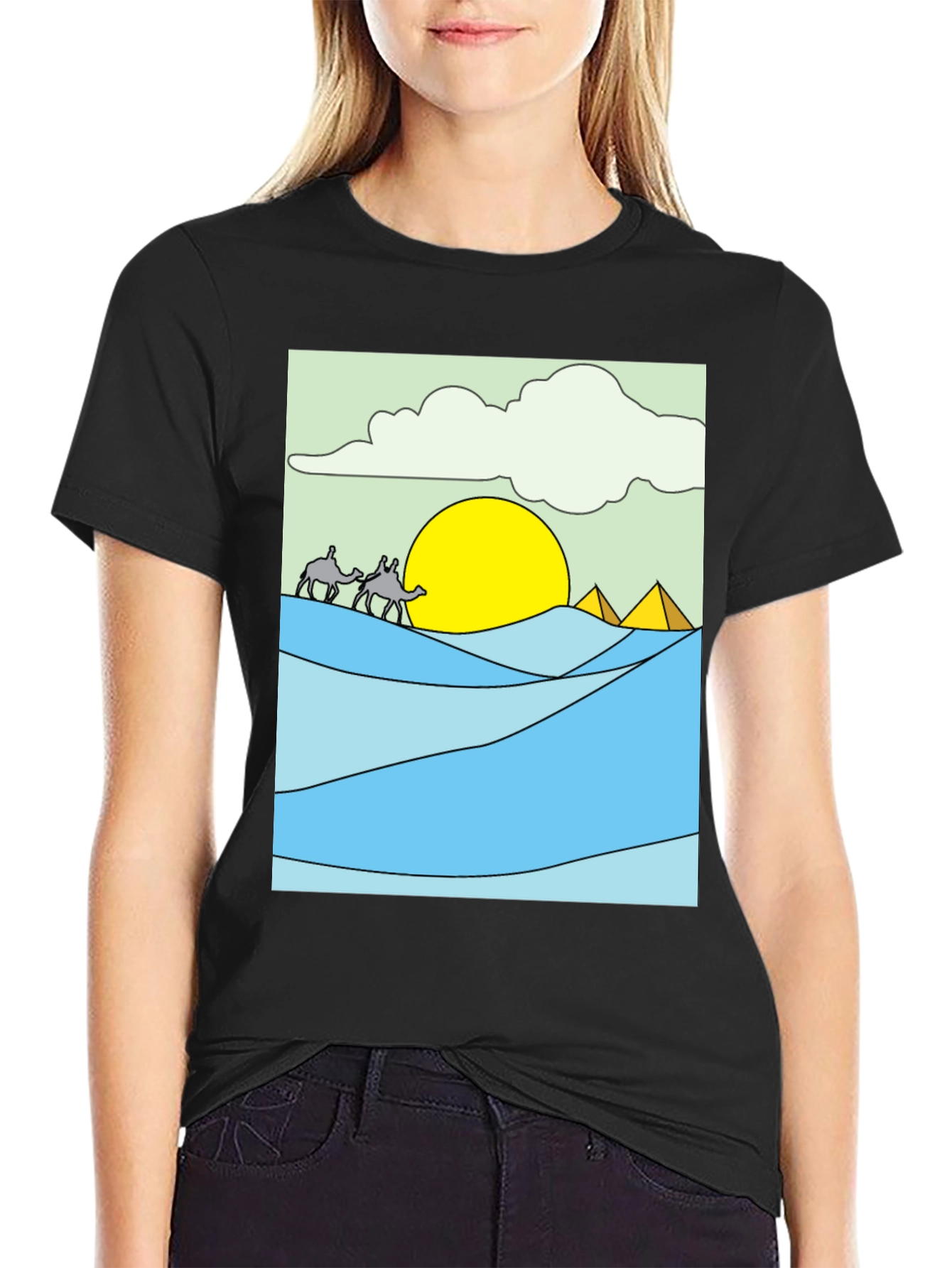 Black Egyptian Desert Graphic Tee view 2