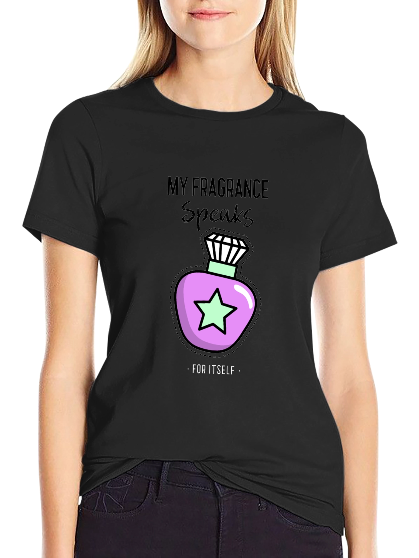Black My Fragrance Speaks T-Shirt - Stylish and Unique view 2