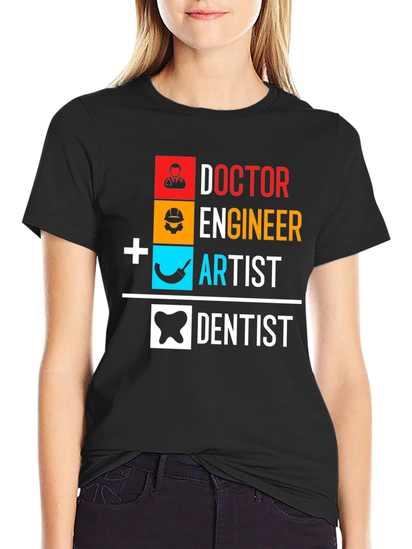 Black Doctor Engineer Artist Dentist Graphic Tee view 2