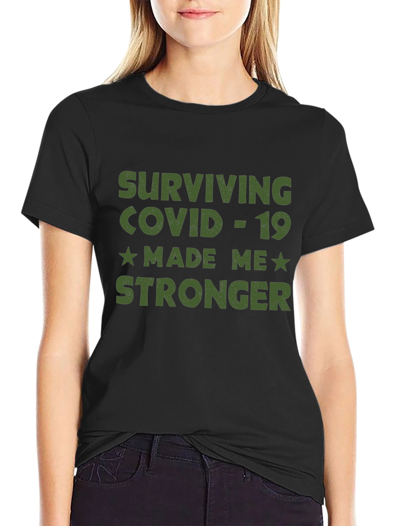 Black Surviving COVID-19 Graphic Tee view 2