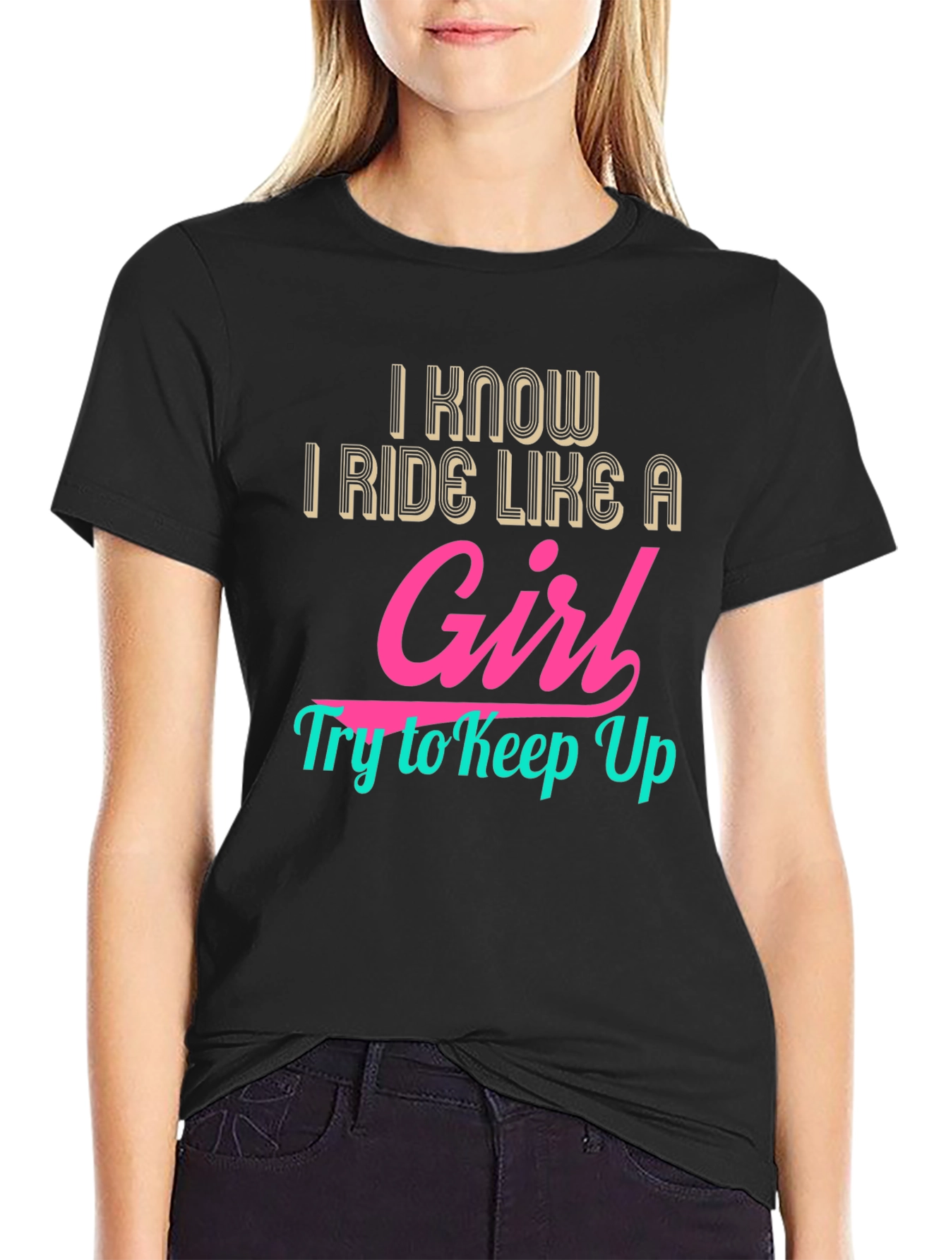 Black I Ride Like a Girl - Graphic Tee view 2