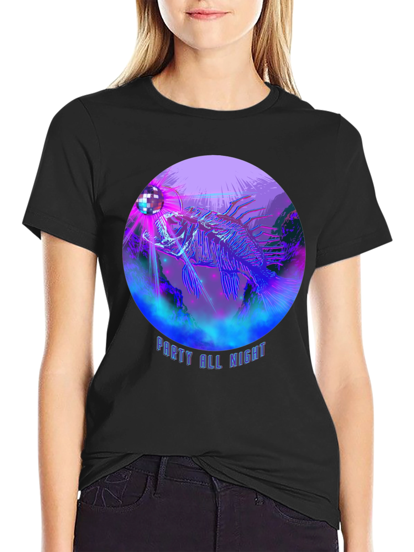 Black Party All Night Lionfish Graphic Tee view 2