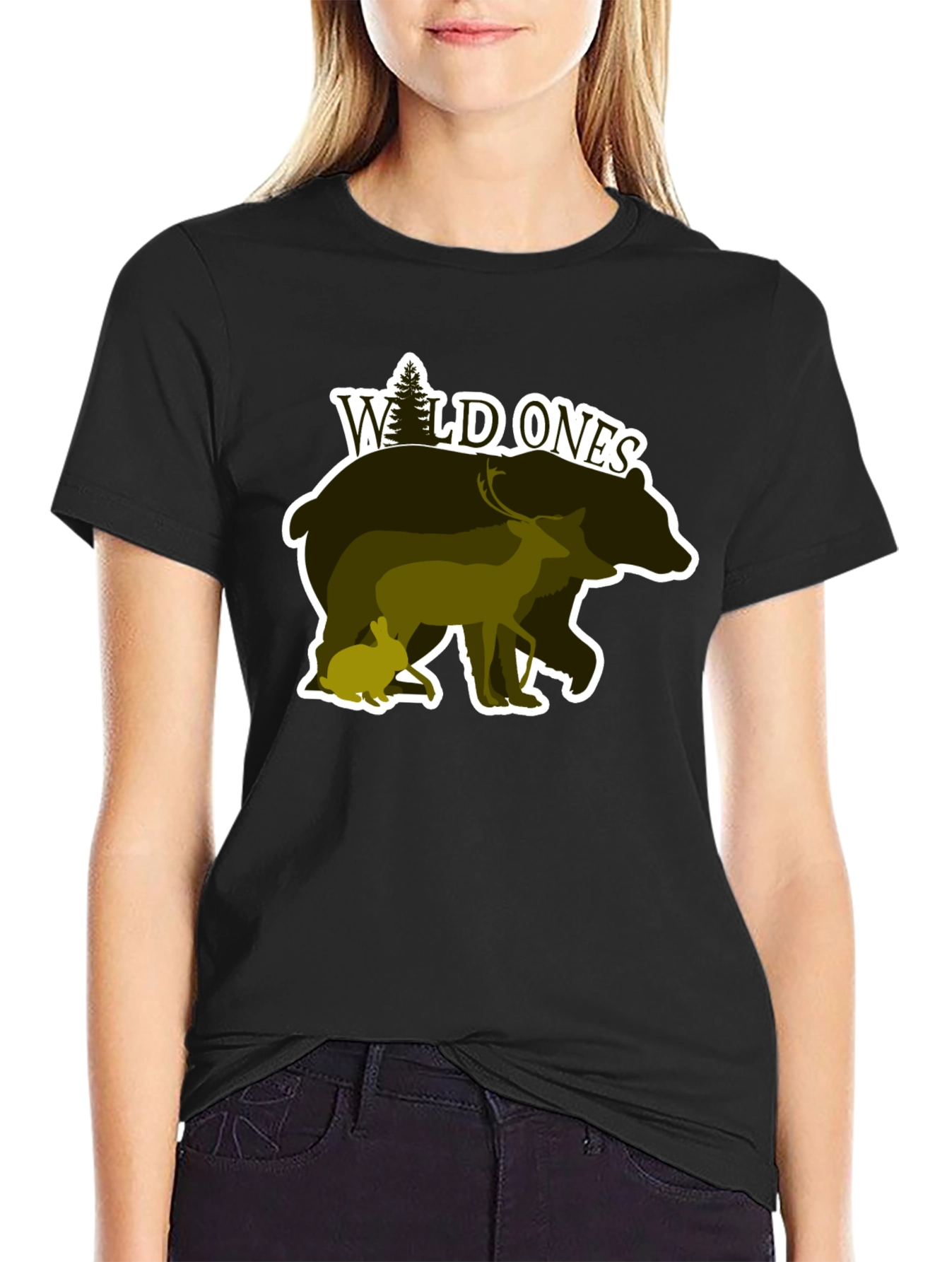 Black Wild Ones Nature Graphic T-Shirt view 2