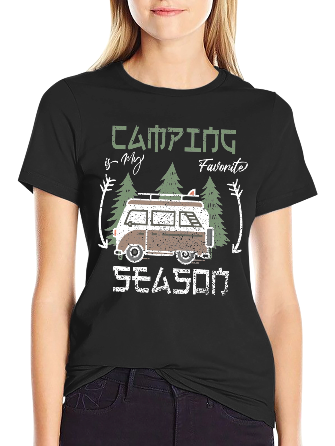 Black Camping is My Favorite Season Graphic T-Shirt view 2