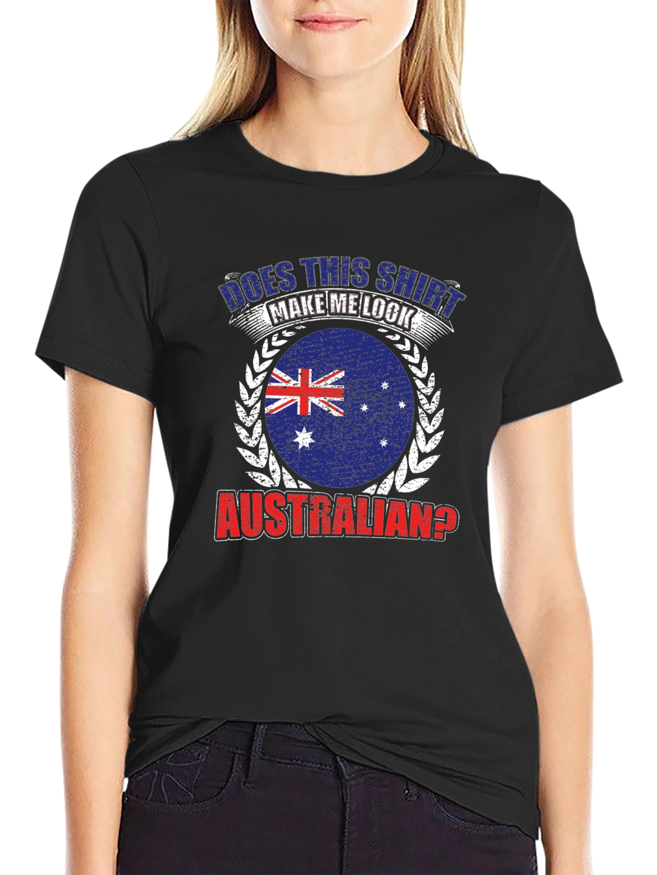 Black Australian Flag Graphic T-Shirt - Funny Novelty Tee view 2
